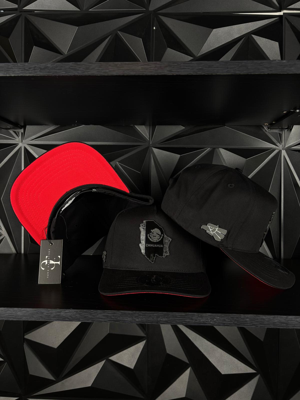 Chihuahua México estado SnapBack Hat-Black/Red Visor Cotton Cap