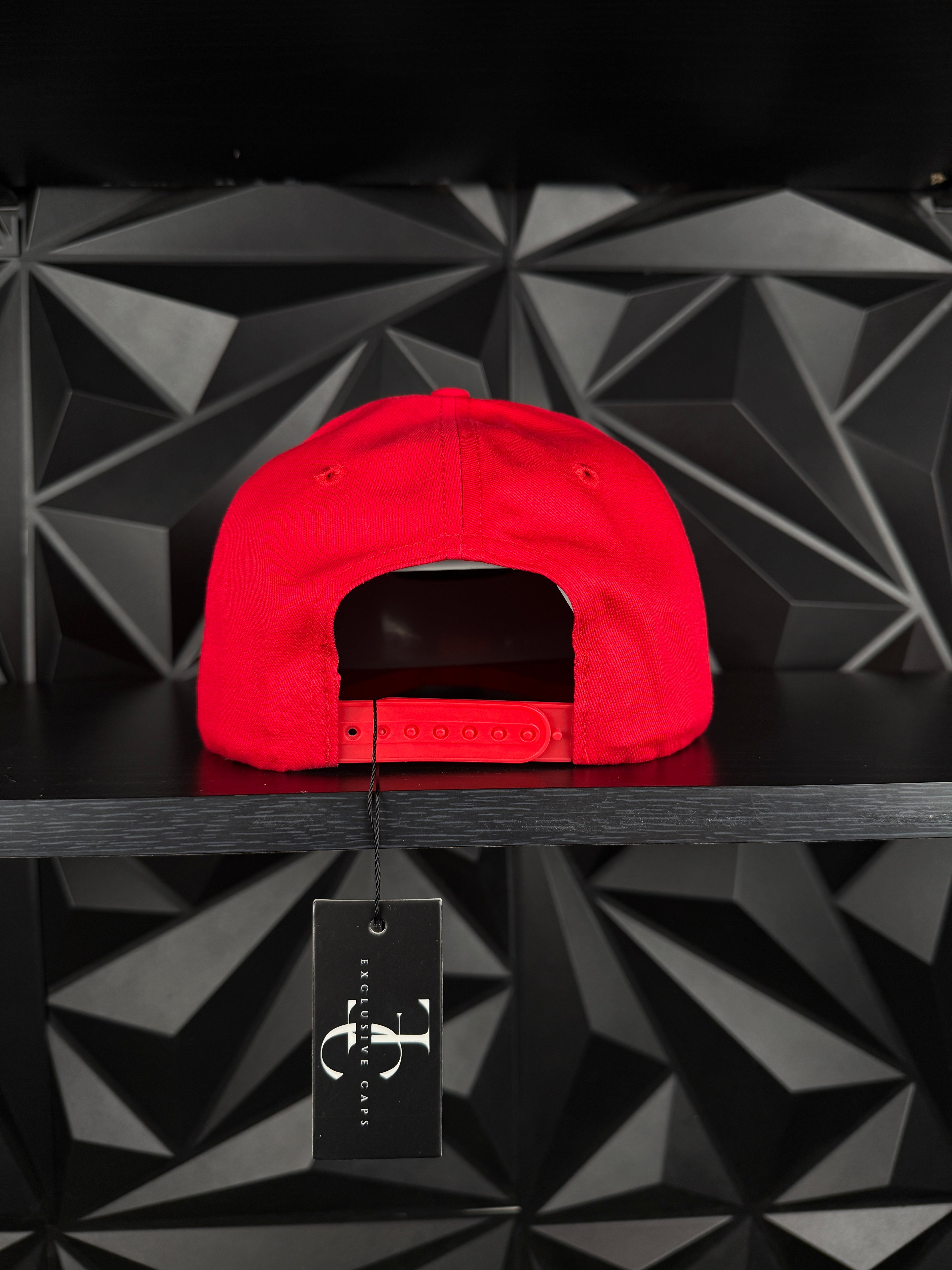 Exclusive caps Escudo de chihuahua SnapBack hat-Red/Black leather brim