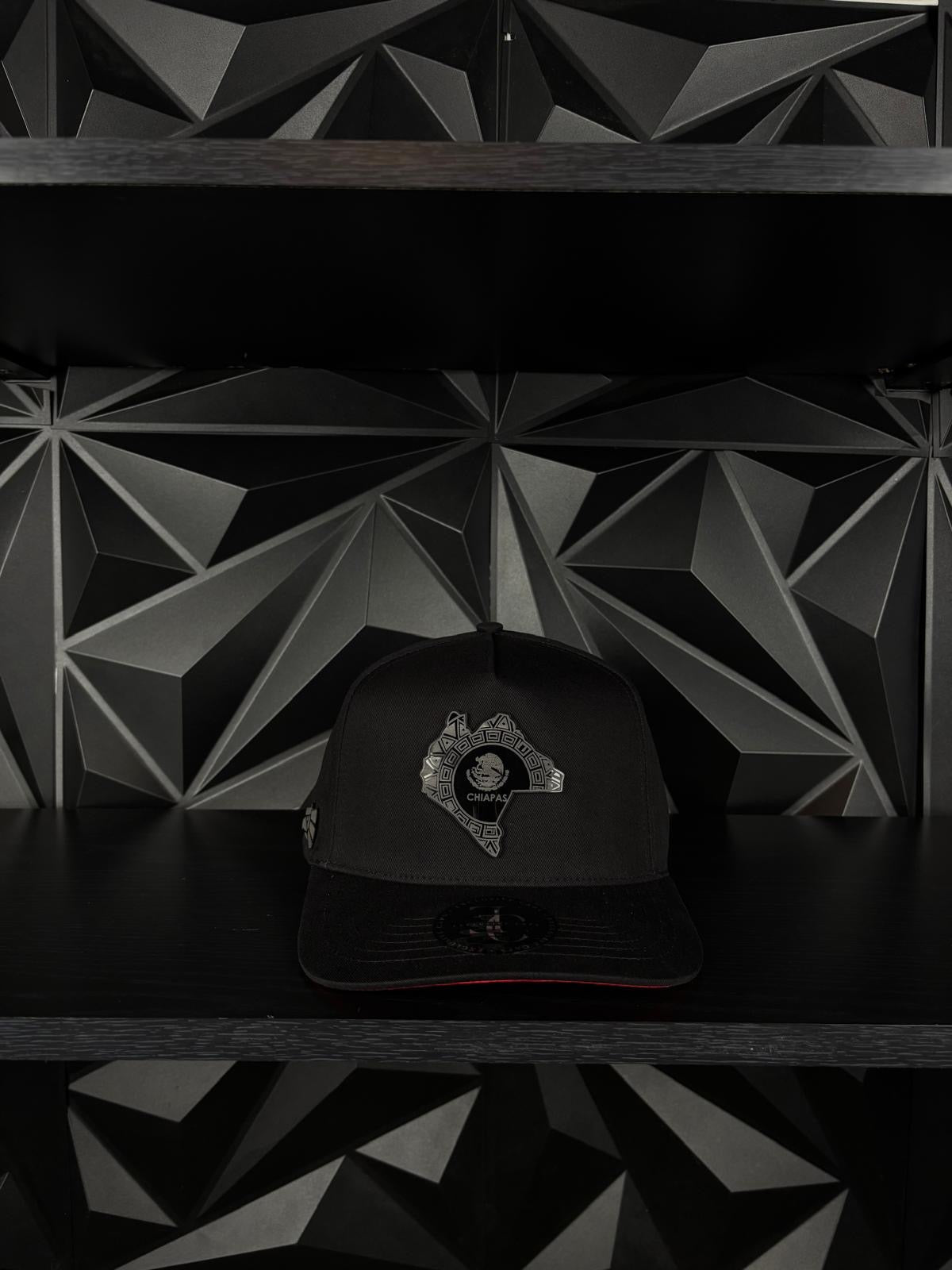 Chiapas México estado SnapBack Hat-Black/Red Visor Cotton Cap