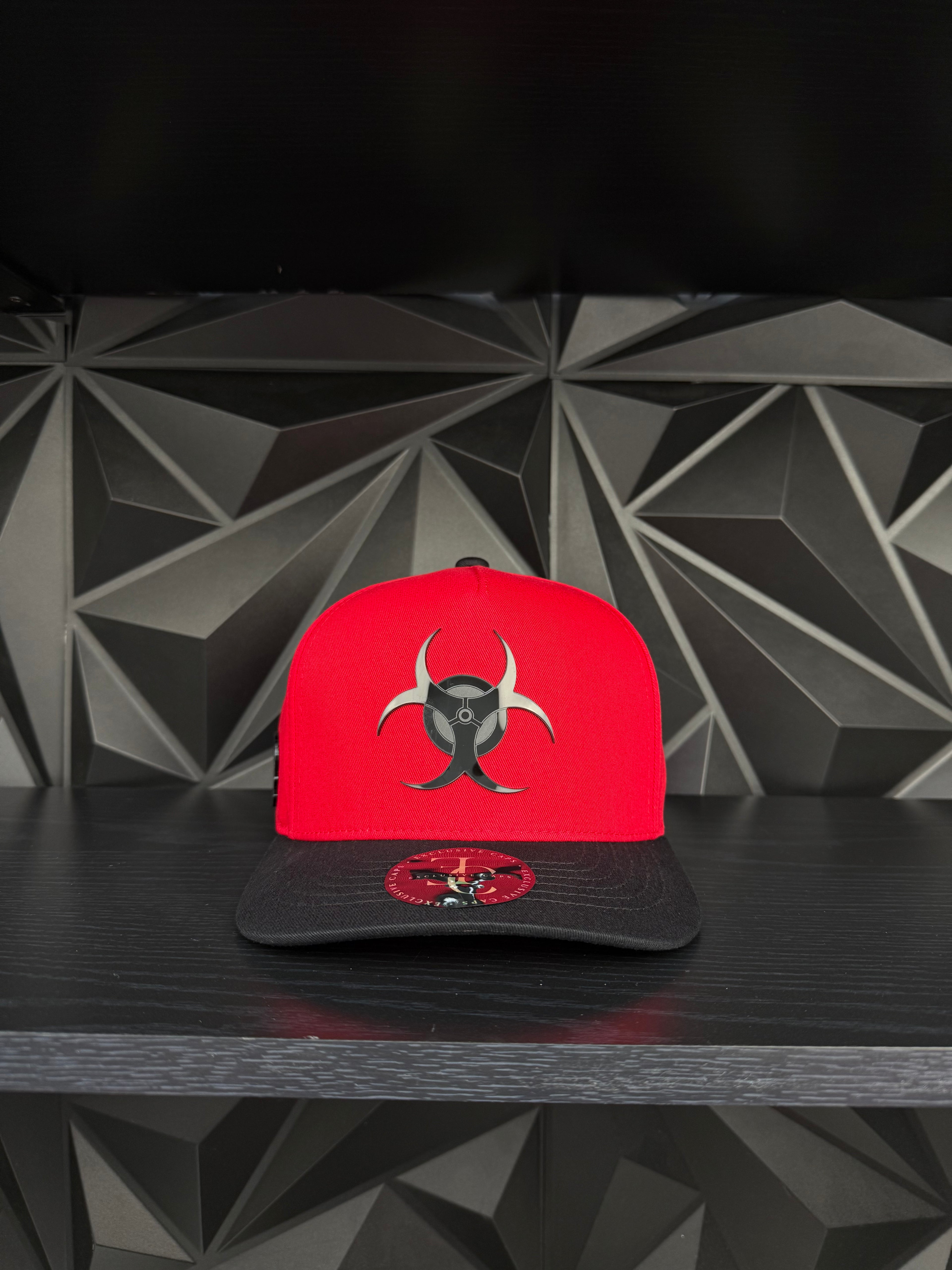Virus plate SnapBack hat-Red/Black