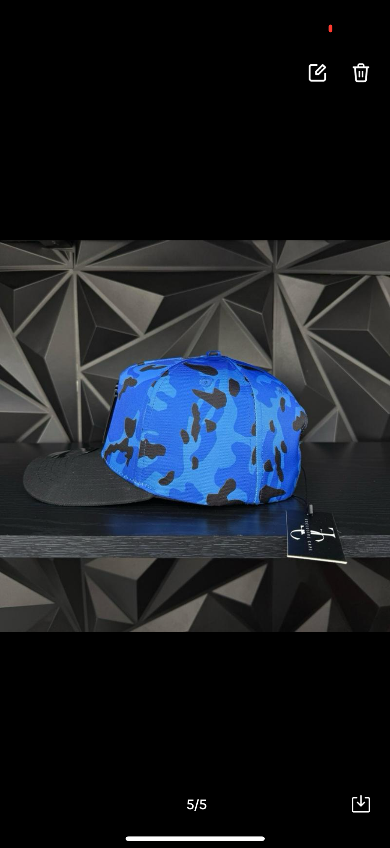 Poker placa SnapBack gorra-Azul camo