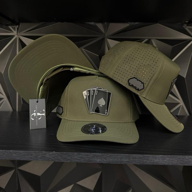 Poker plate SnapBack hat-olive Green hydro