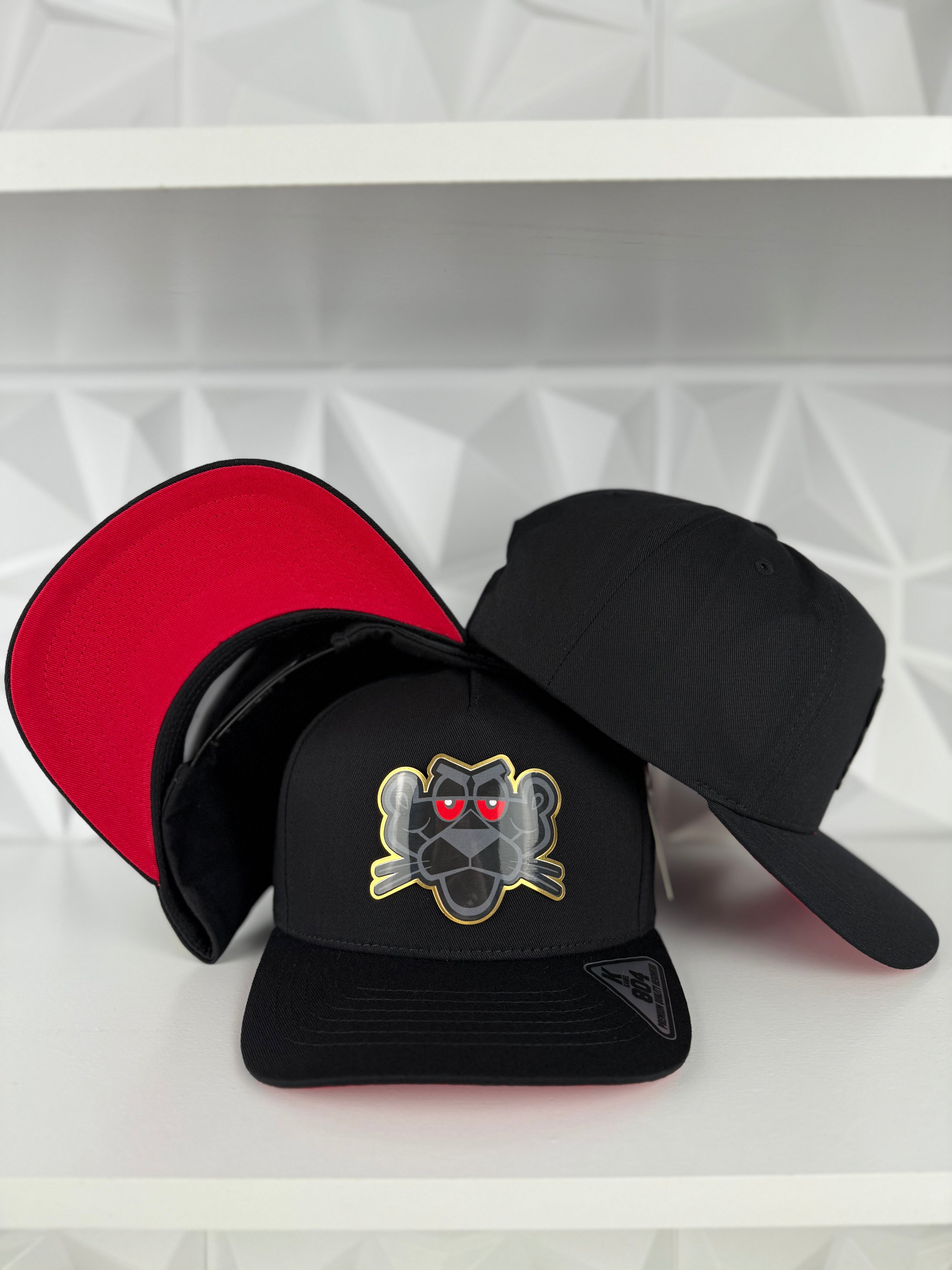 Black Panther SnapBack Hat-Black/Red