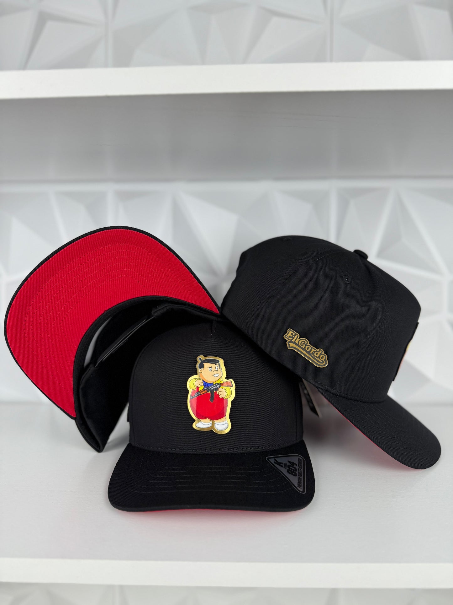 El Gordo Mz SnapBack gorra-negra/roja