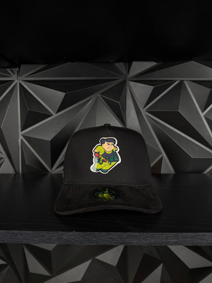 El gordo mz SnapBack hat- black Suede Visor