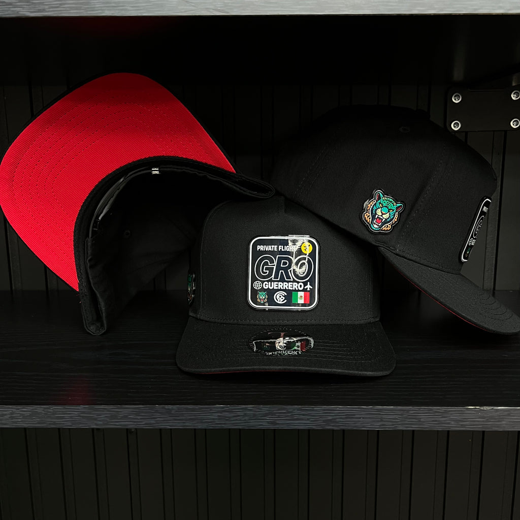 Exclusive Guerrero Private Flight SnapBack Hat - Black/Red Cotton Cap