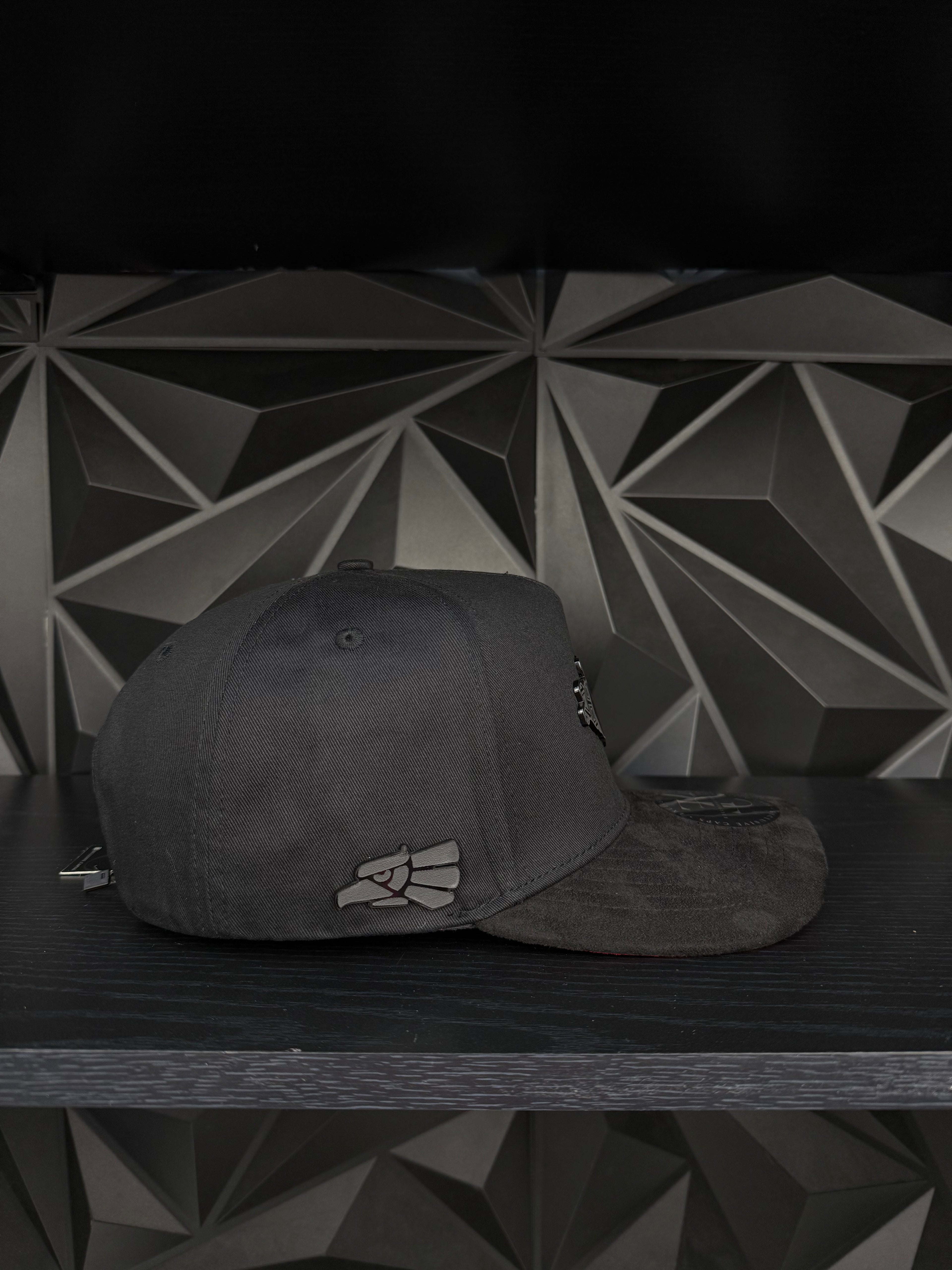 Guerrero México SnapBack Gorra-negra/roja Gamuza visera