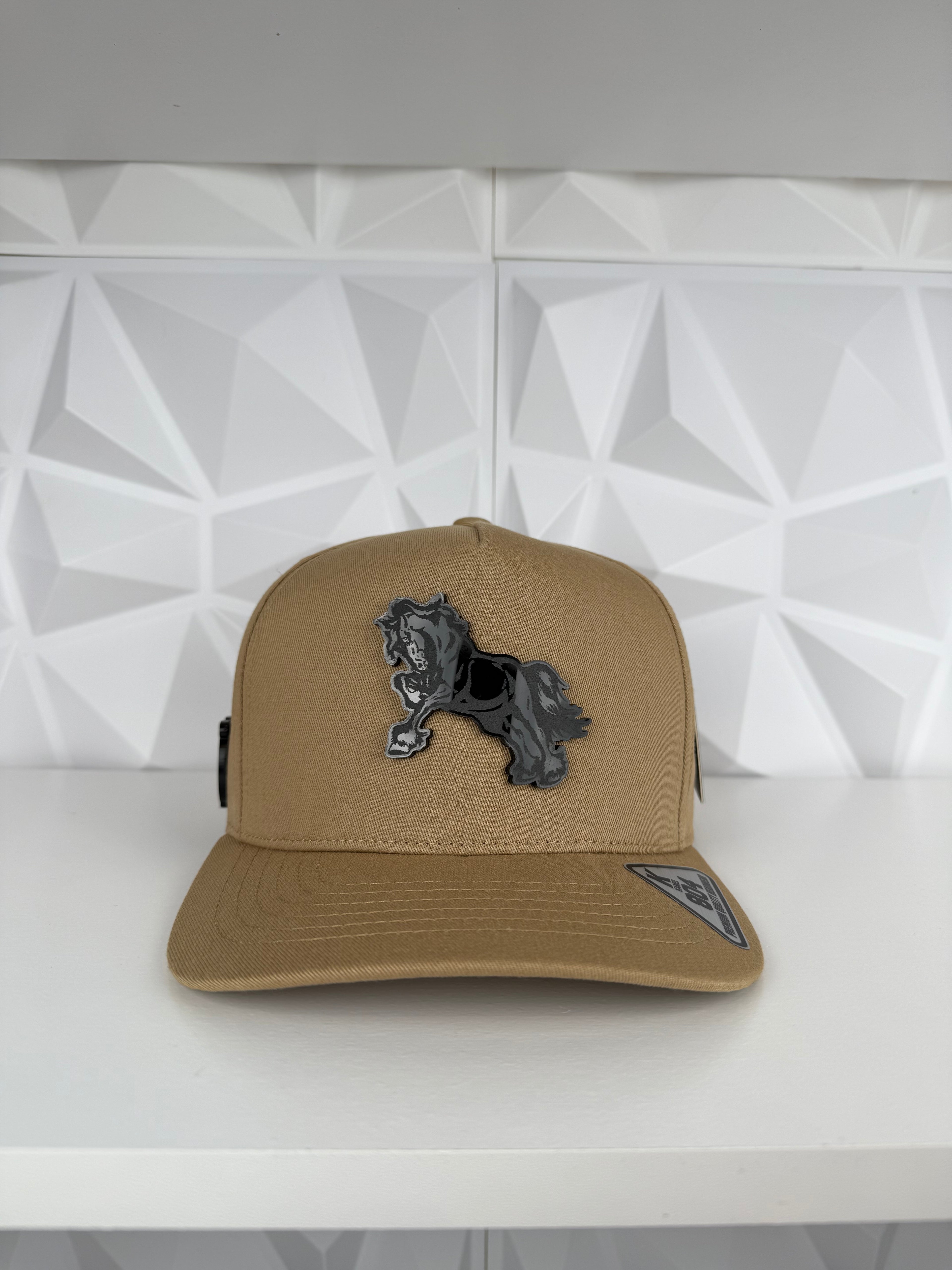 Caballo Placa SnapBack Gorra-Kaki