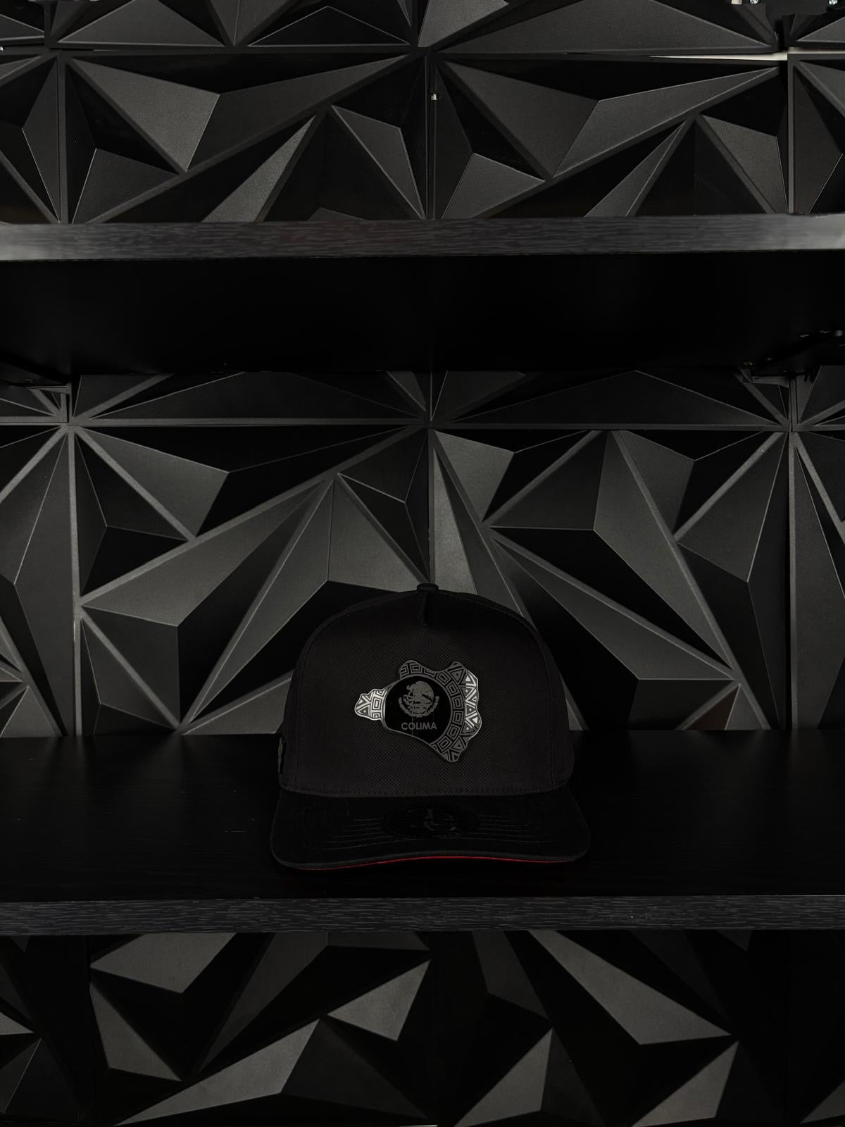 Colima México estado SnapBack Hat-Black/Red Visor Cotton Cap