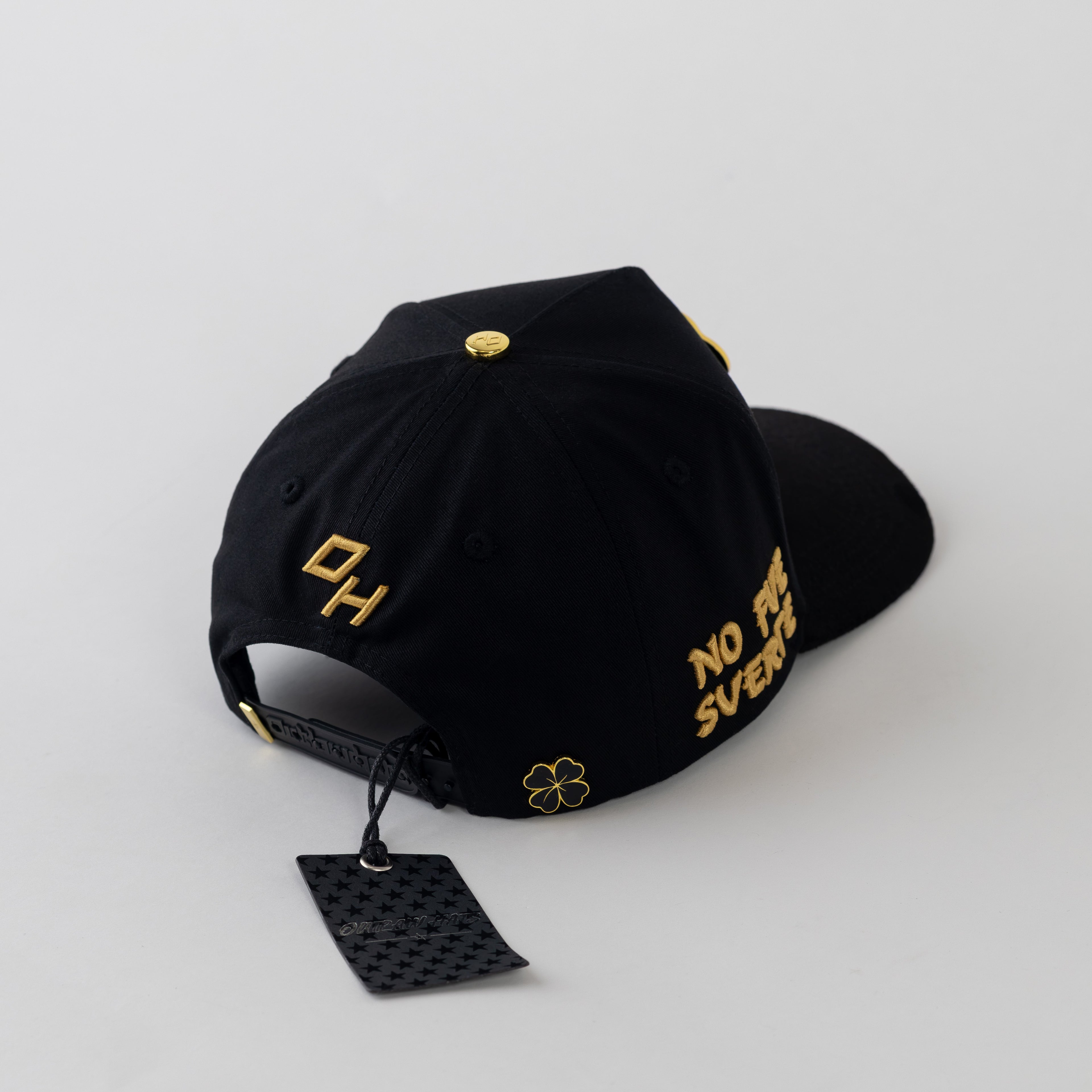 Trebol Metal Plate "No fue Suerte" Snapback Cotton Cap/Suede Visor- Outlaw Hats