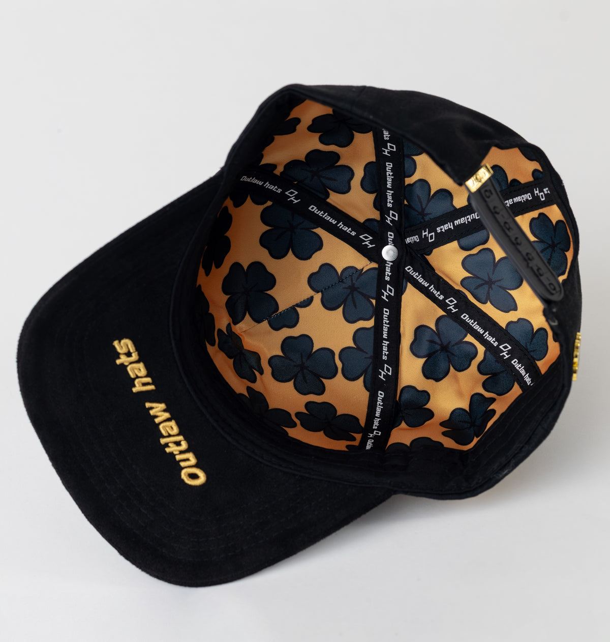Trebol Metal Plate "No fue Suerte" Snapback Cotton Cap/Suede Visor- Outlaw Hats