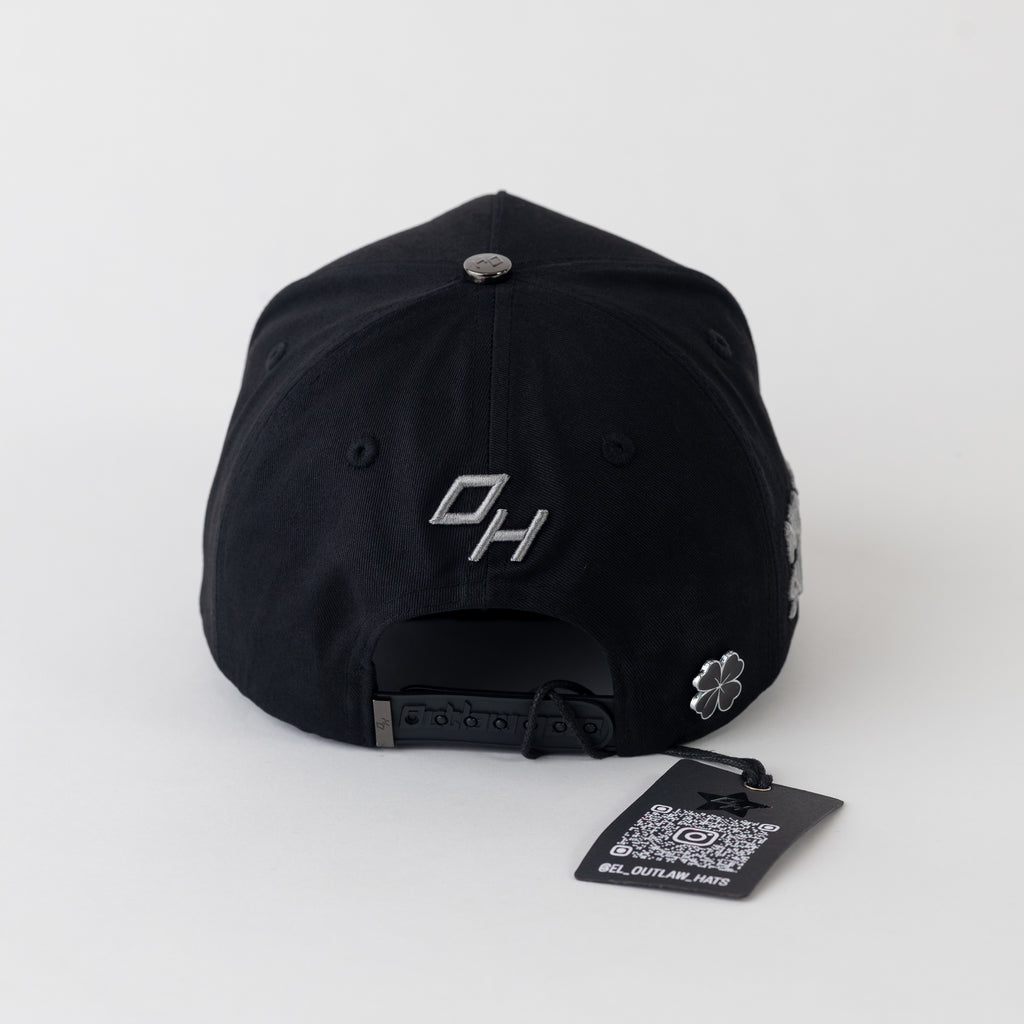 Trebol Metal Plate "No fue Suerte" Snapback Cotton Cap/Suede Visor- Outlaw Hats