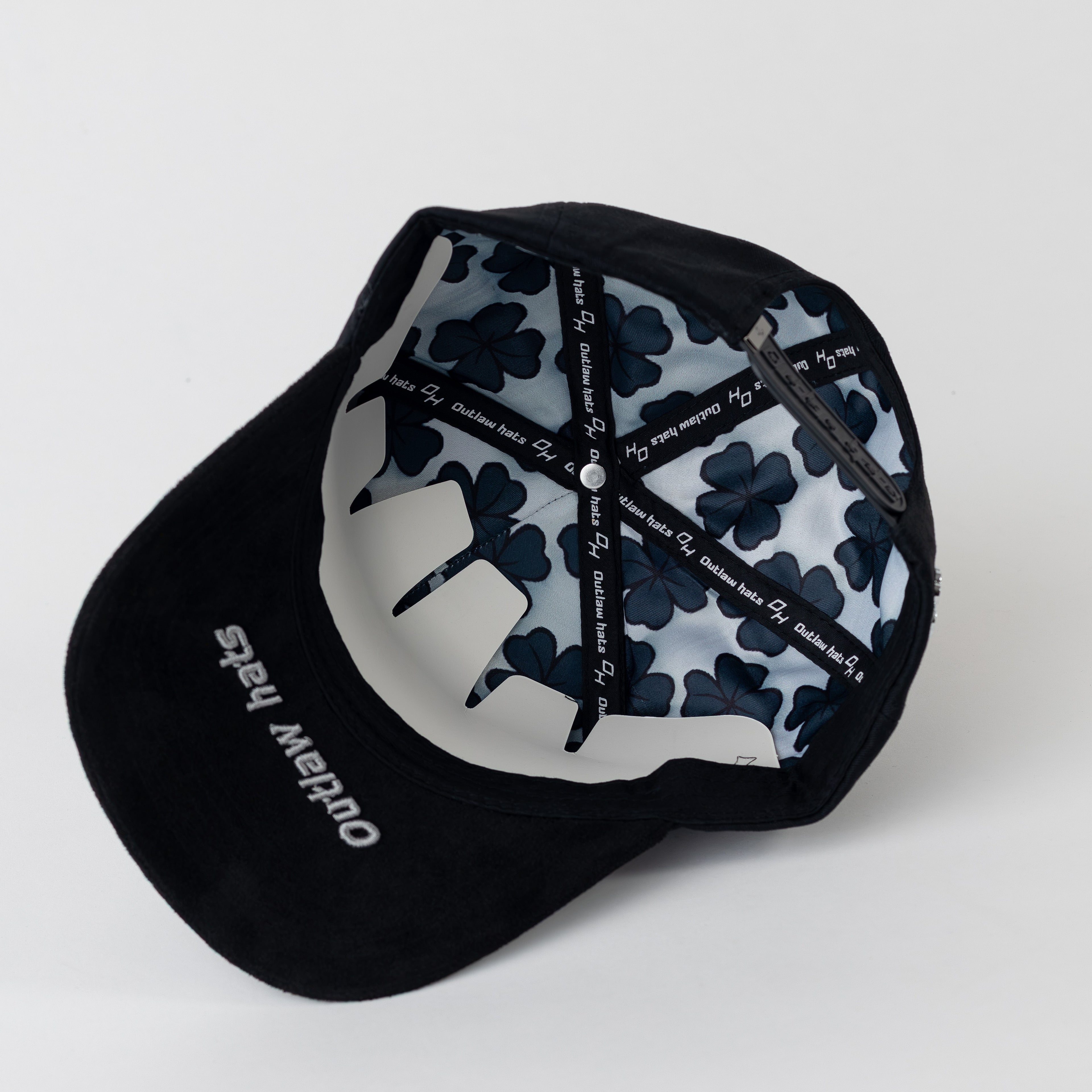 Trebol Metal Plate "No fue Suerte" Snapback Cotton Cap/Suede Visor- Outlaw Hats