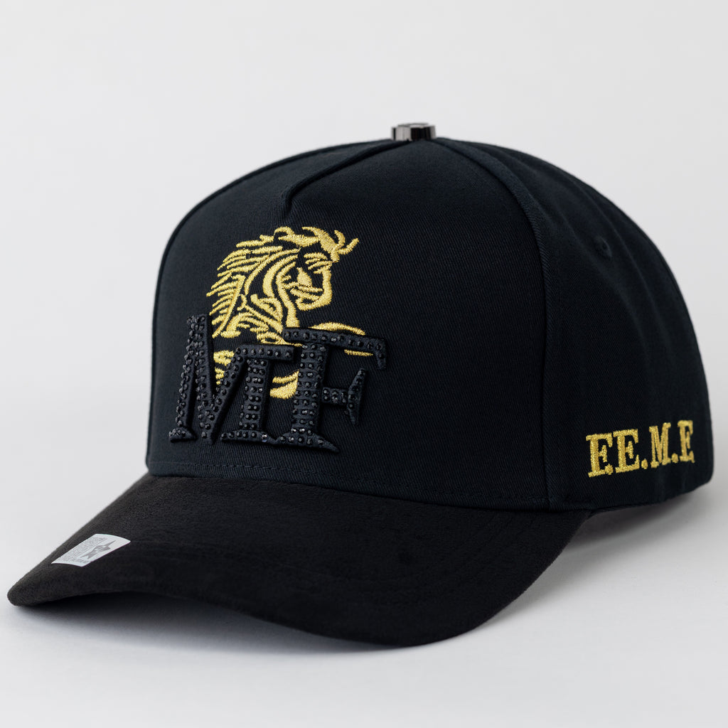 MF Black Cotton Cap/Suede Visor Snapback-Outlaw Hats