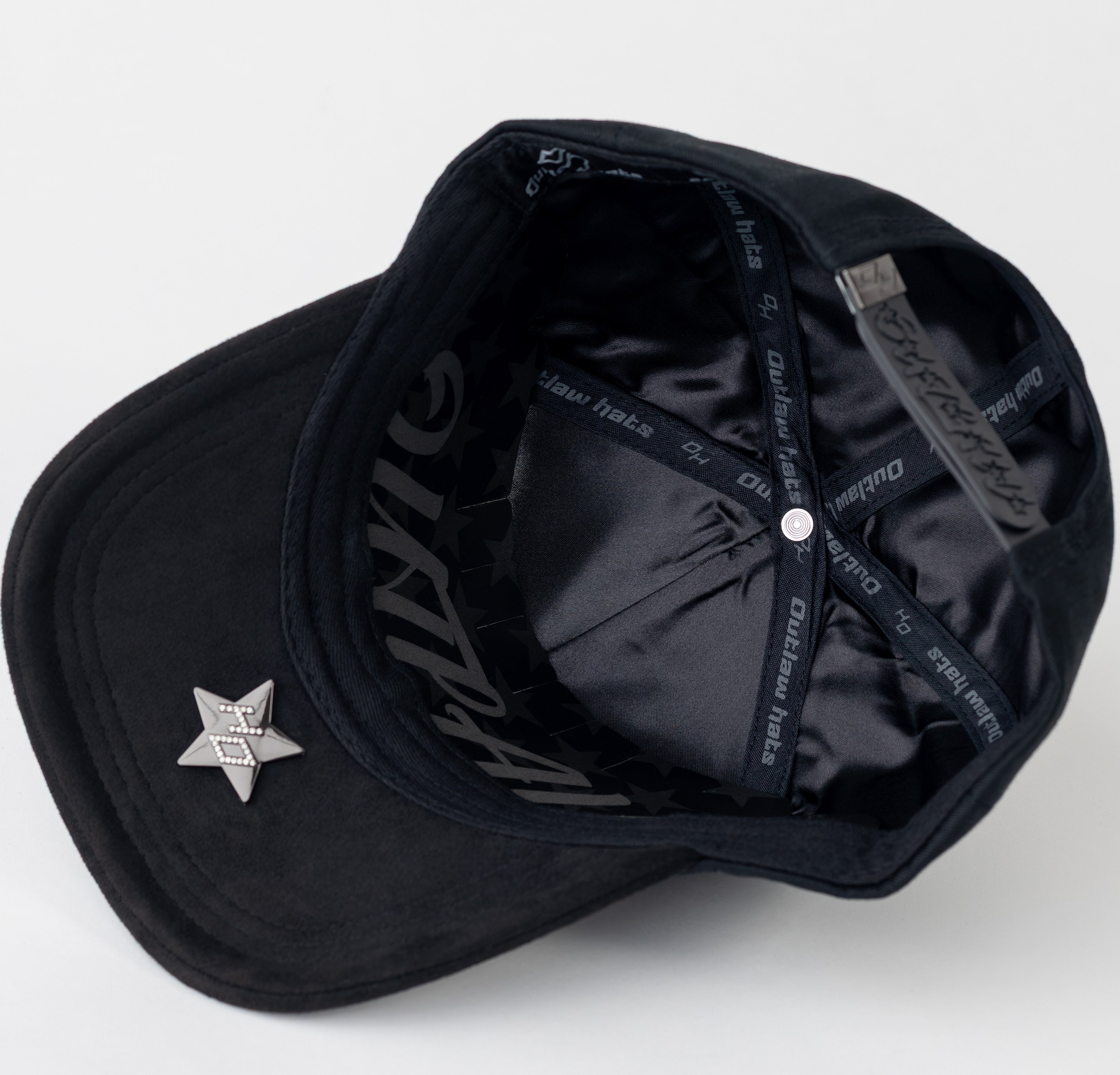 MF Black Cotton Cap/Suede Visor Snapback-Outlaw Hats