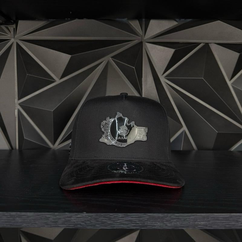 Oaxaca México SnapBack hat-black/red suede