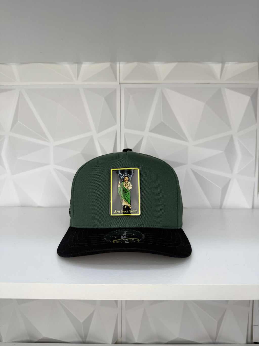 San Judas Tadeo Color SnapBack Hat-Green/Black