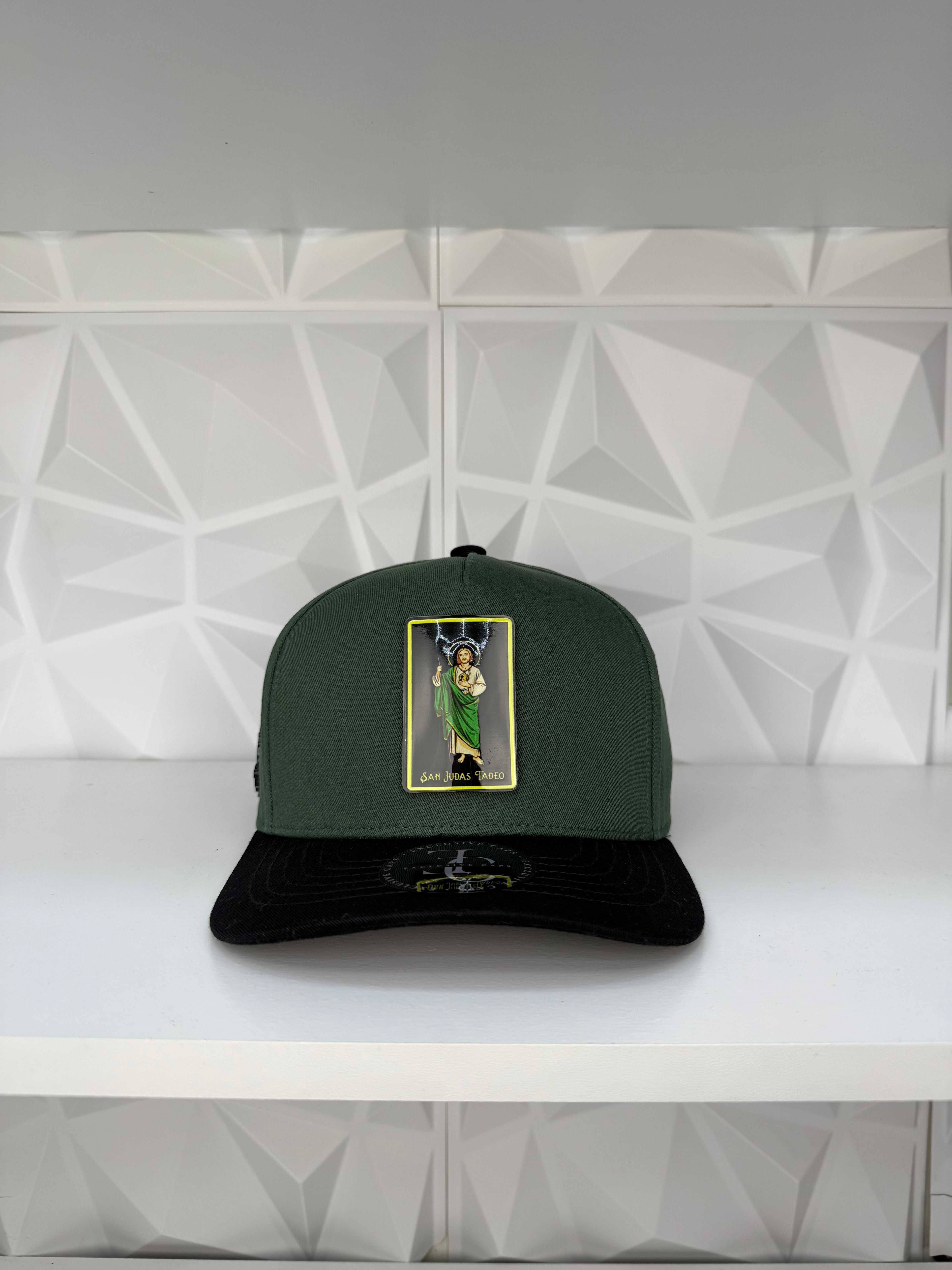 San Judas Tadeo Color SnapBack Hat-Green/Black