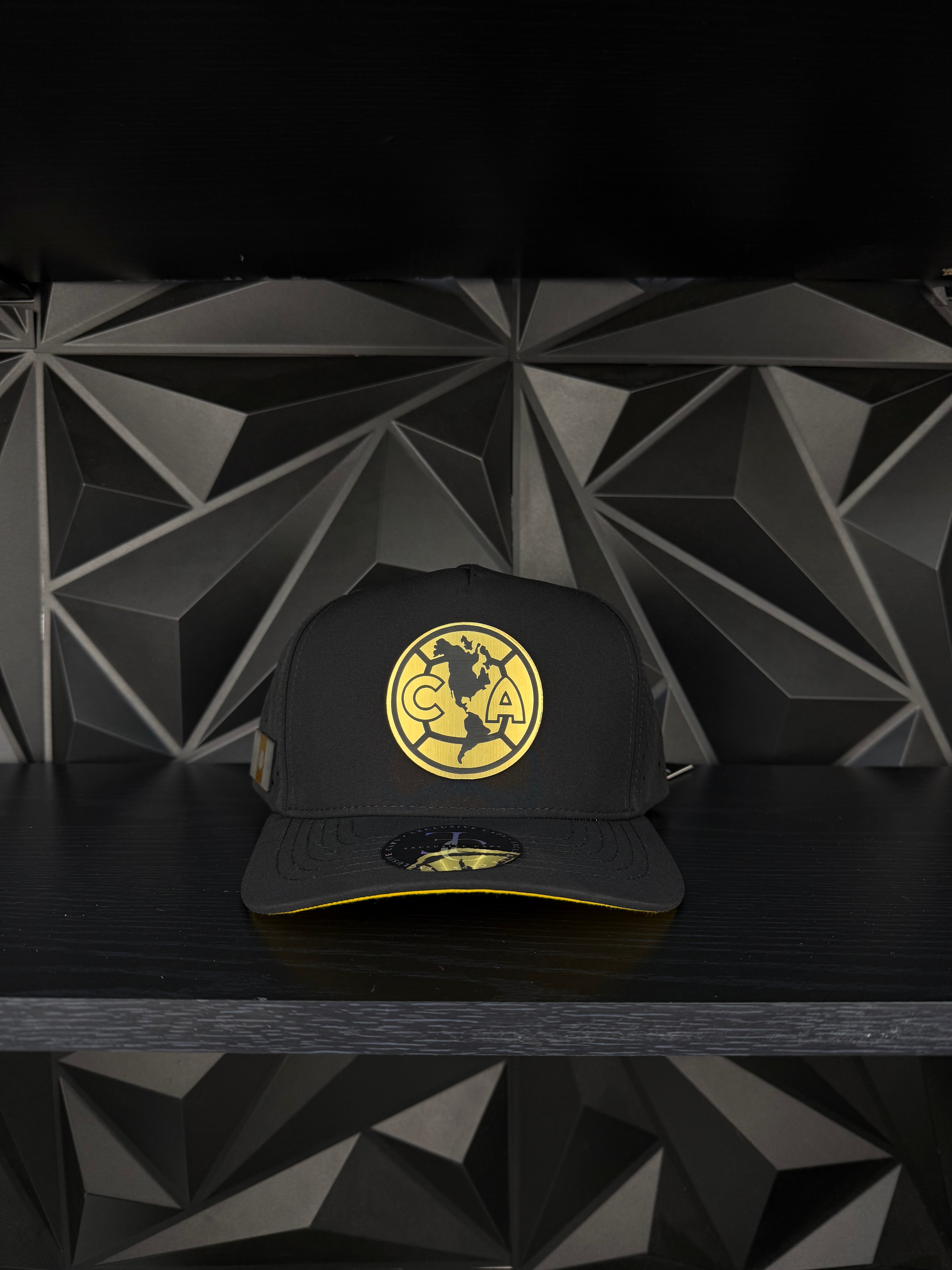 América SnapBack hat-Black/Yellow Hydro Gold Plate