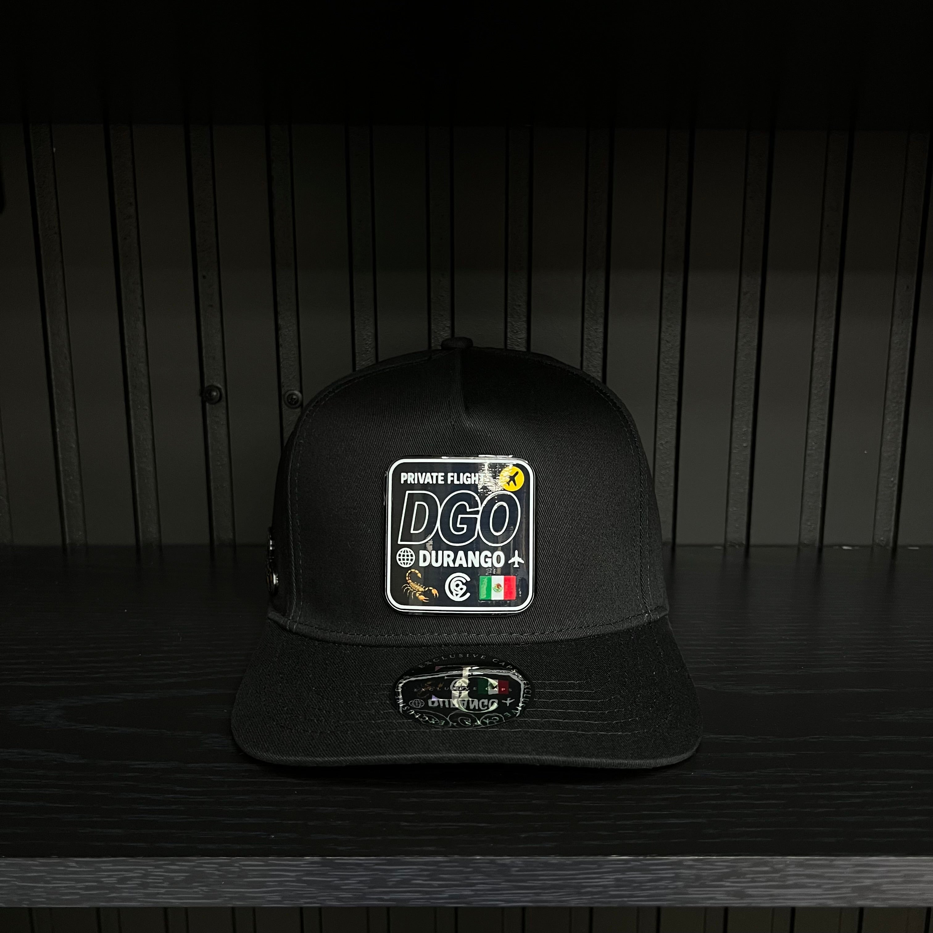 Exclusive Durango Private Flight SnapBack Hat - Black/Red Cotton Cap
