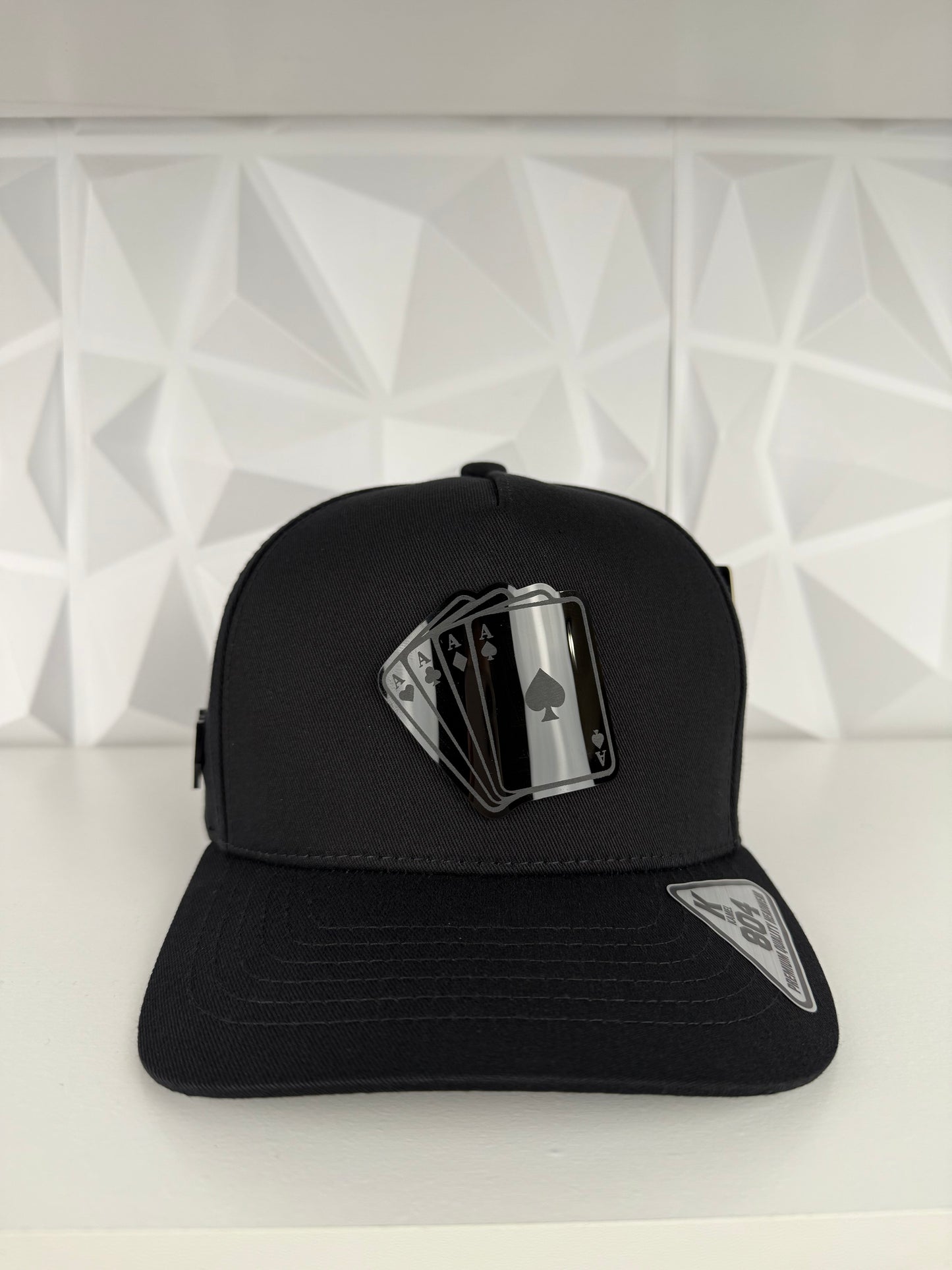 Poker Placa SnapBack Gorra- Negra