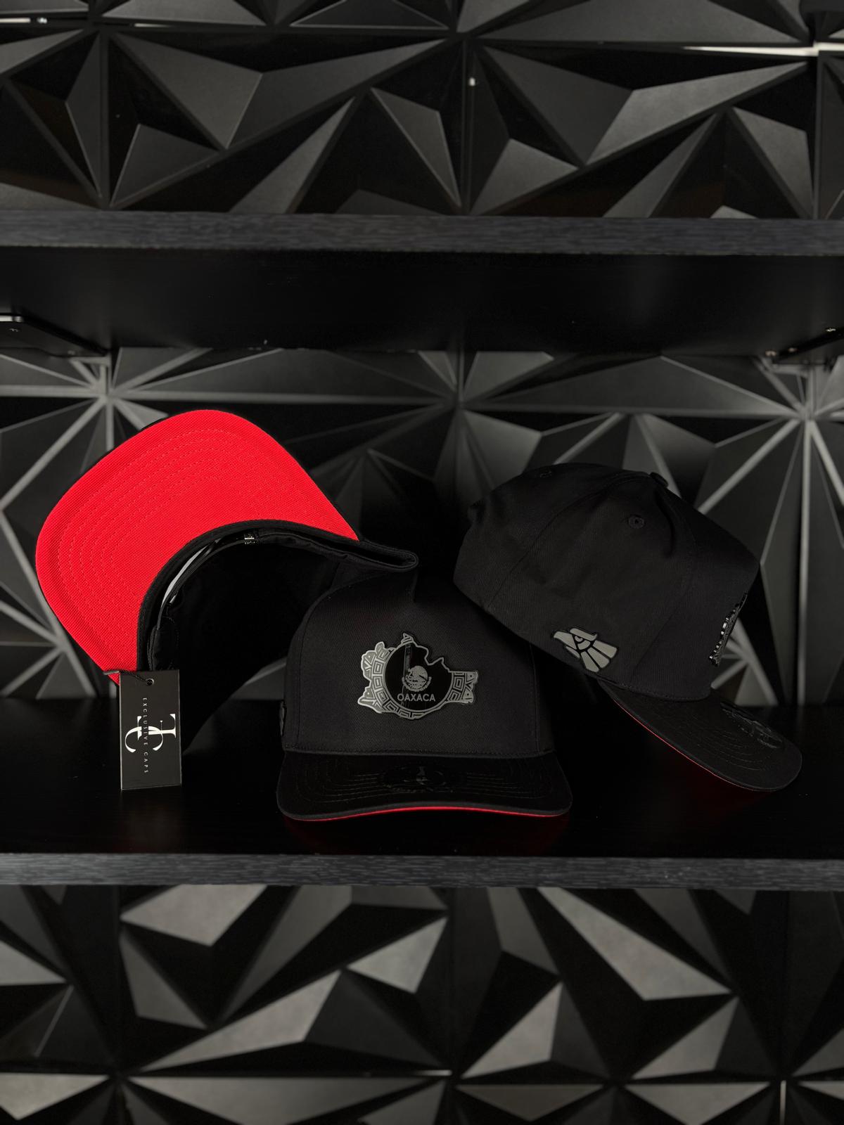 Oaxaca México estado SnapBack Hat-Black/Red Visor Cotton Cap
