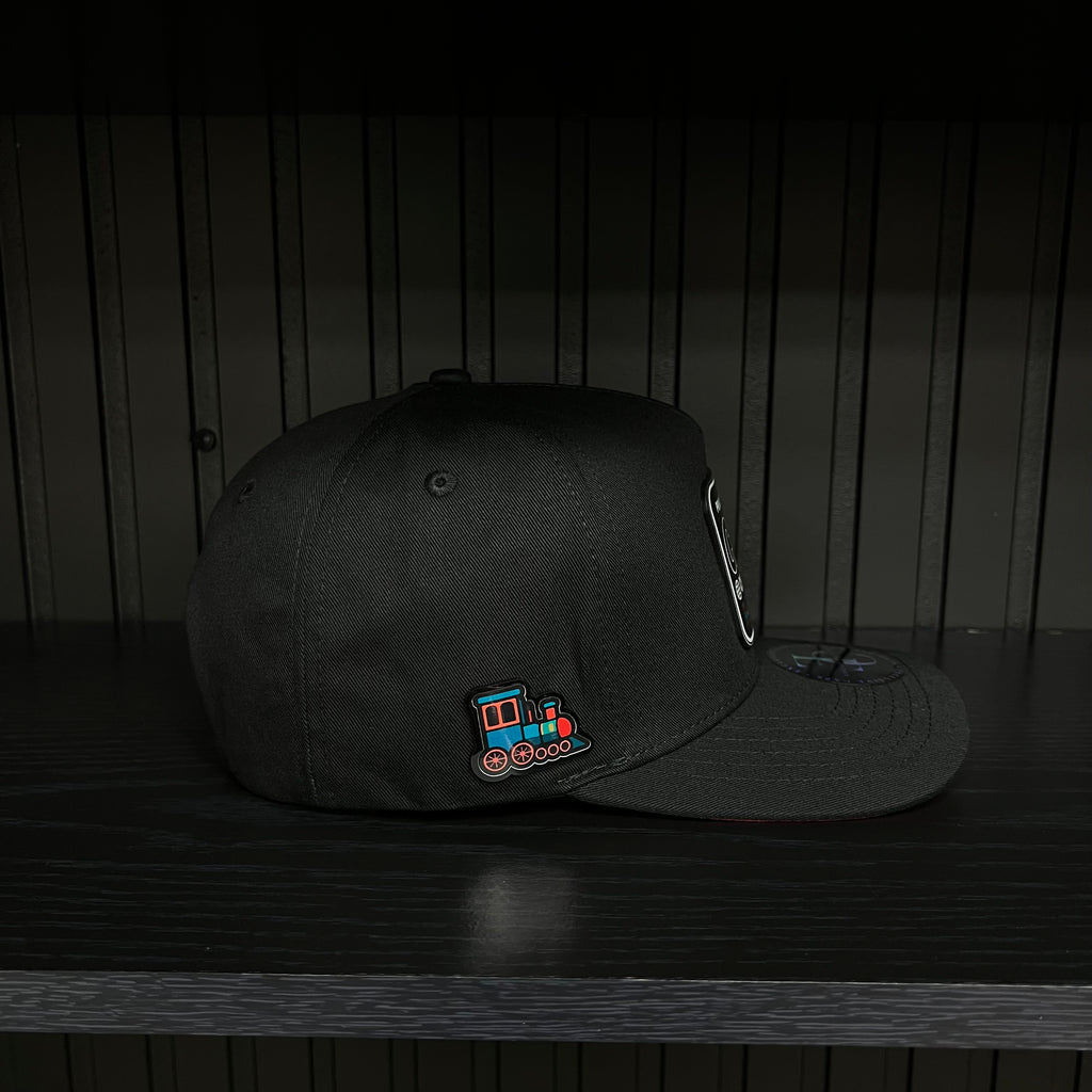 Exclusive Chihuahua Private Flight SnapBack Hat - Black/Red Cotton Cap