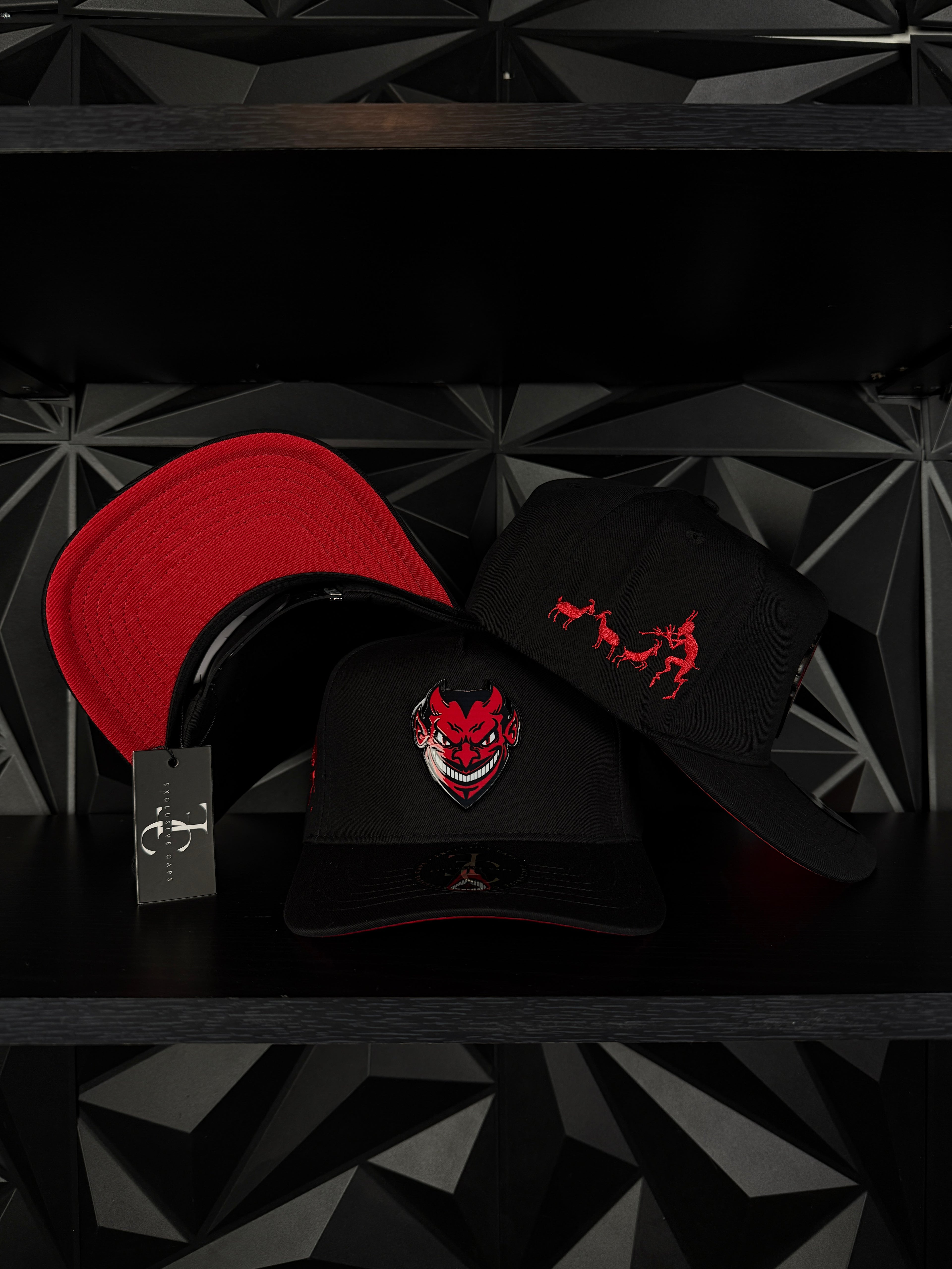Diablo Rojo Exlusive SnapBack Hat-Black/Red Cotton Cap