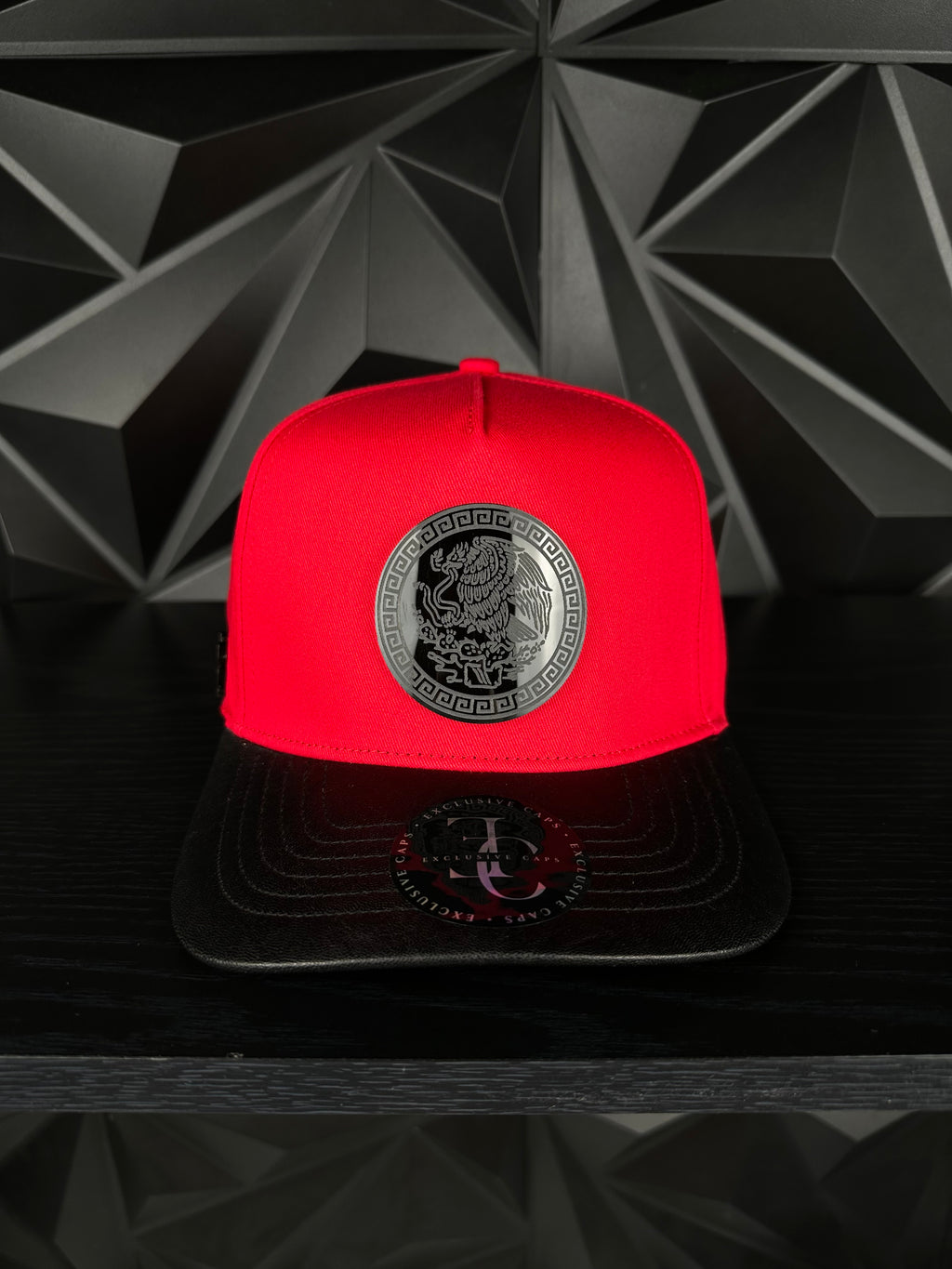 México plate SnapBack hat-Red/black