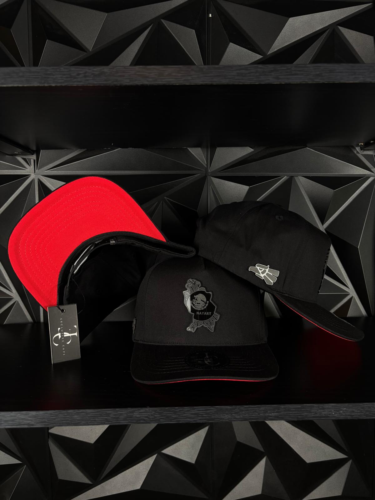 Nayarit México estado SnapBack Hat-Black/Red Visor Cotton Cap