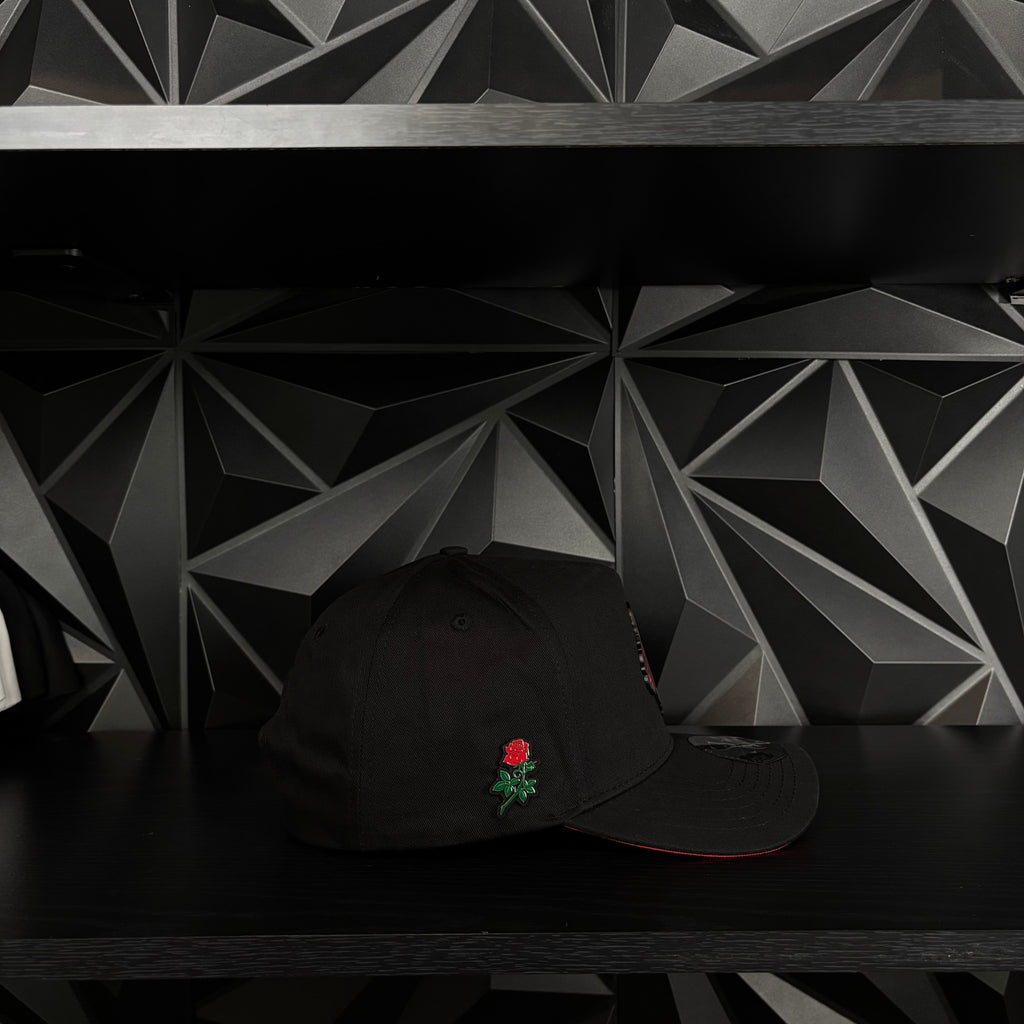 Exclusive Caps Virgen de Guadalupe SnapBack Hat-Black/Red Cotton