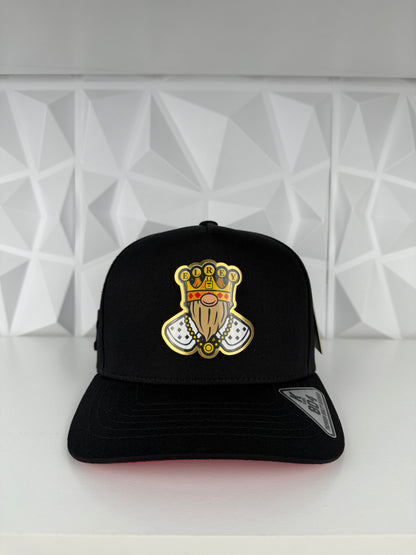 El Rey Placa SnapBack Gorra- Negra/Roja