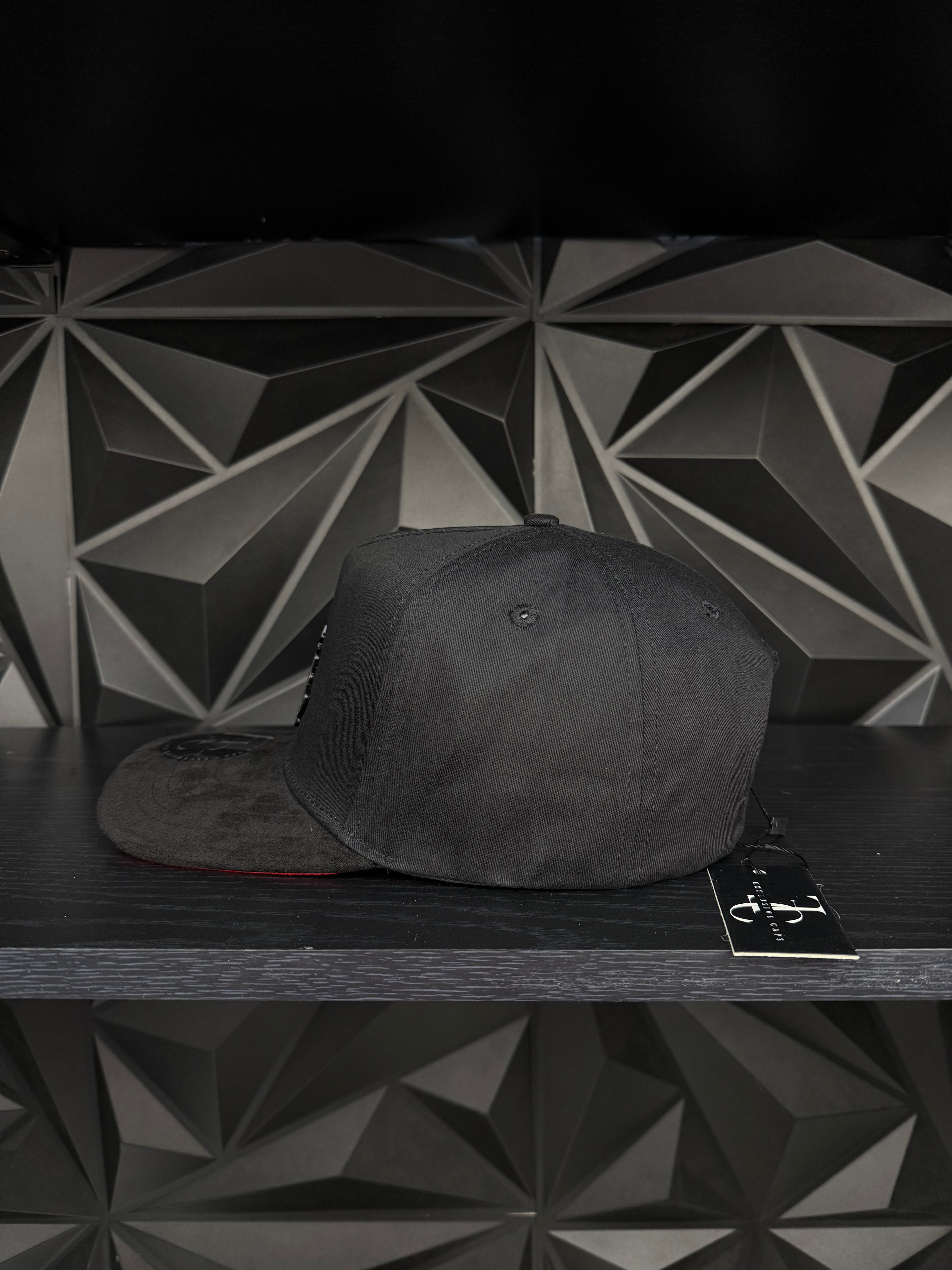 Guerrero México SnapBack Gorra-negra/roja Gamuza visera