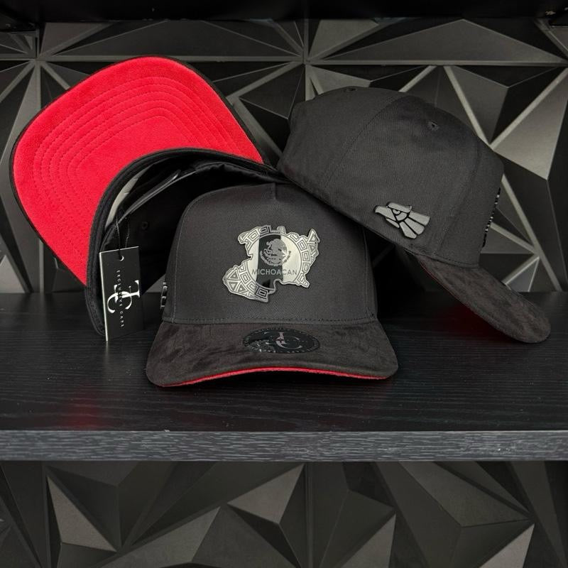 Michoacán México SnapBack hat-black/red suede