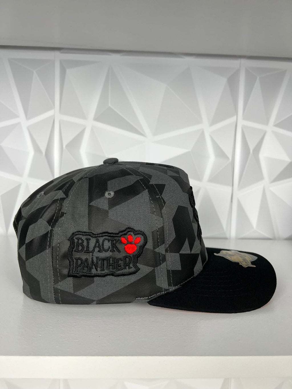 Black Panther SnapBack Hat- Grey Camo