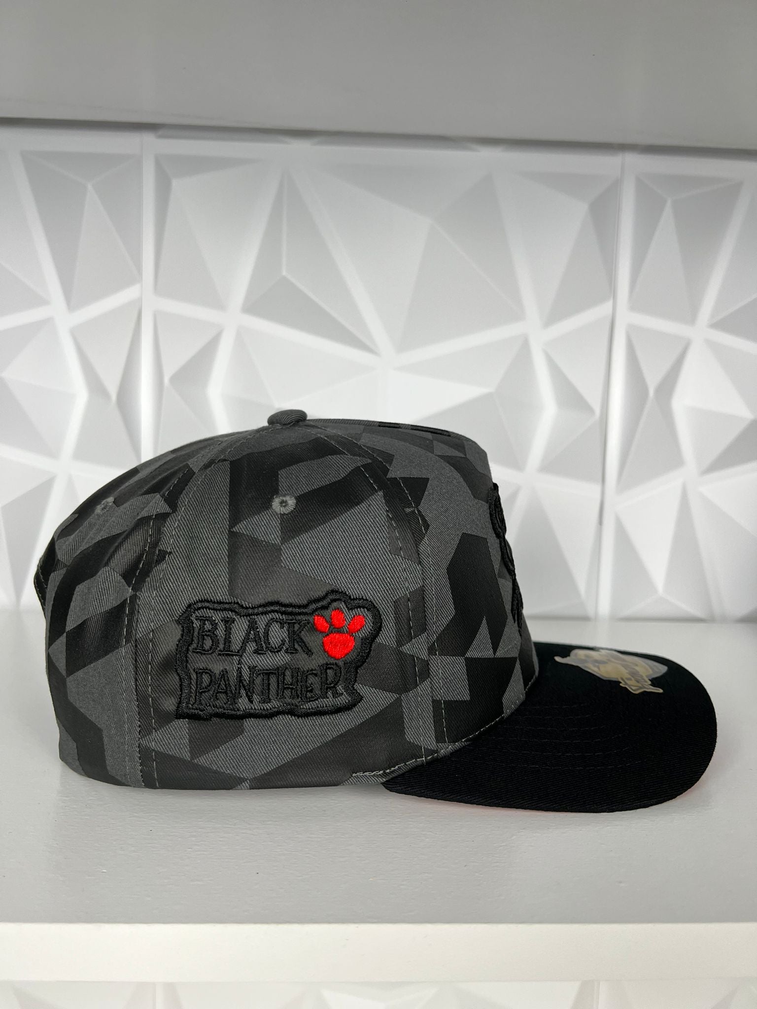 Black Panther SnapBack Hat- Grey Camo