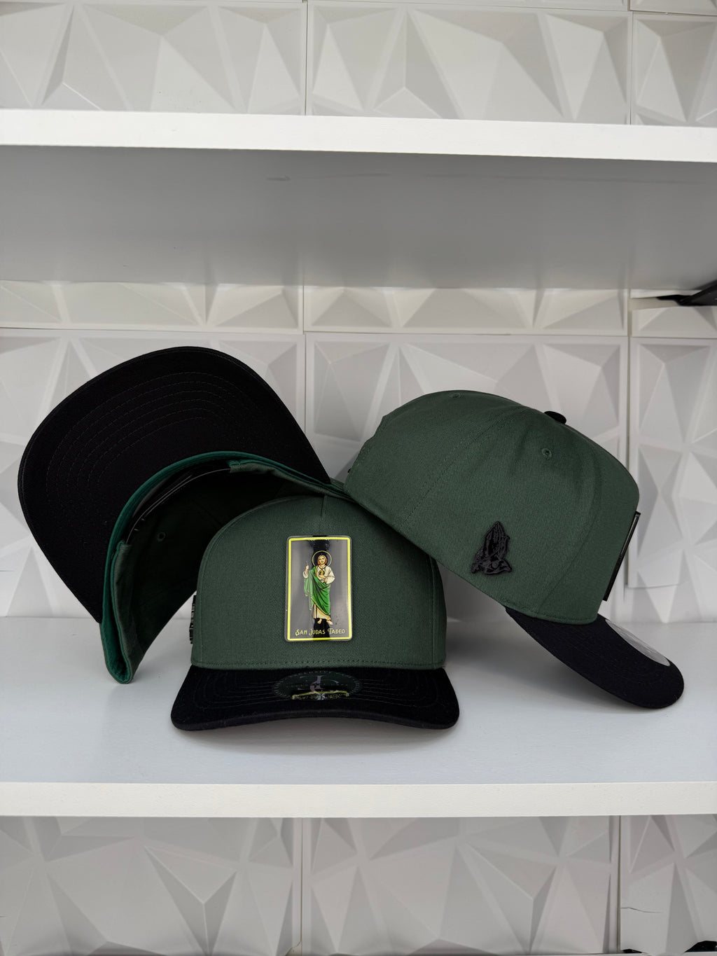 San Judas Tadeo Color SnapBack Hat-Green/Black