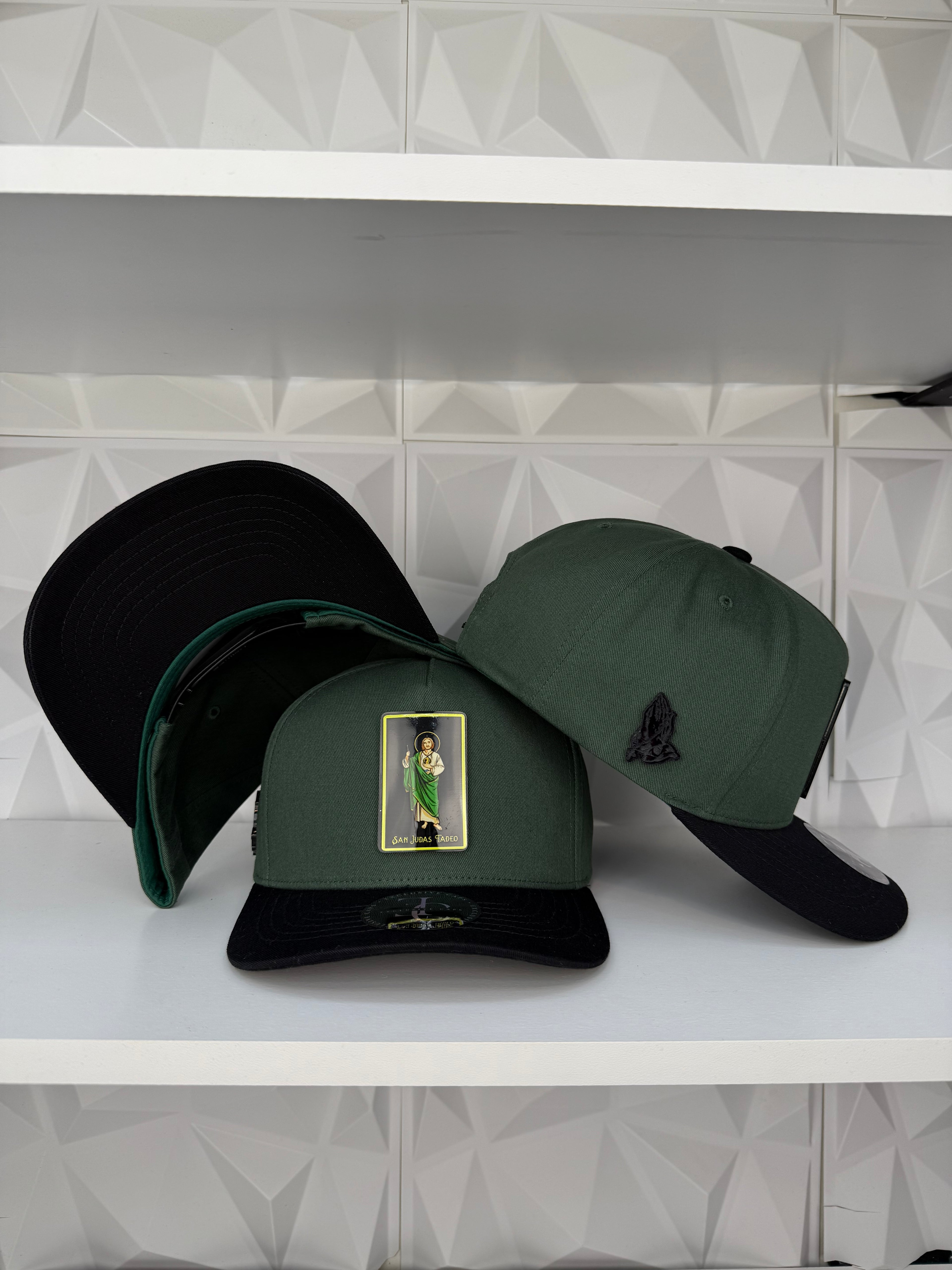 San Judas Tadeo Color SnapBack Hat-Green/Black