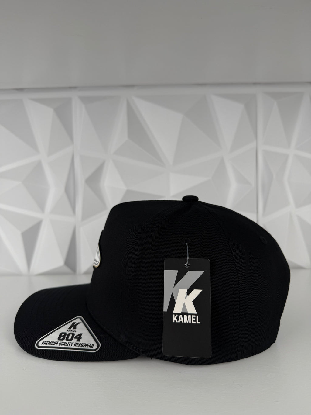 Sombrero Blanco Placa SnapBack Gorra-Negra