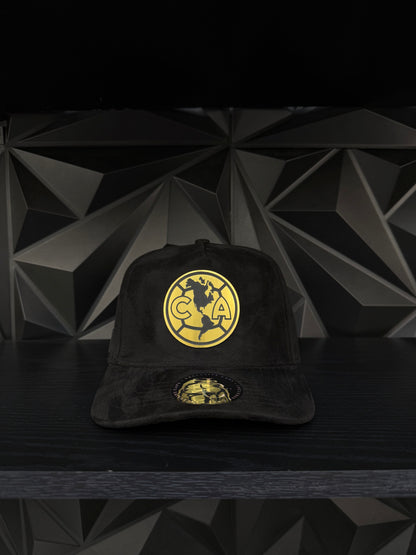 América SnapBack hat-black Suede Gold Plate
