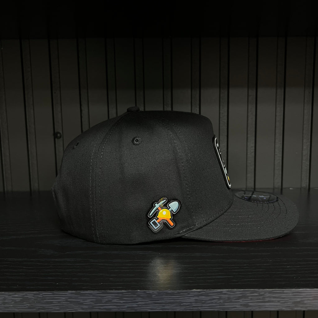 Exclusive Zacatecas Private Flight SnapBack Hat - Black/Red Cotton Cap