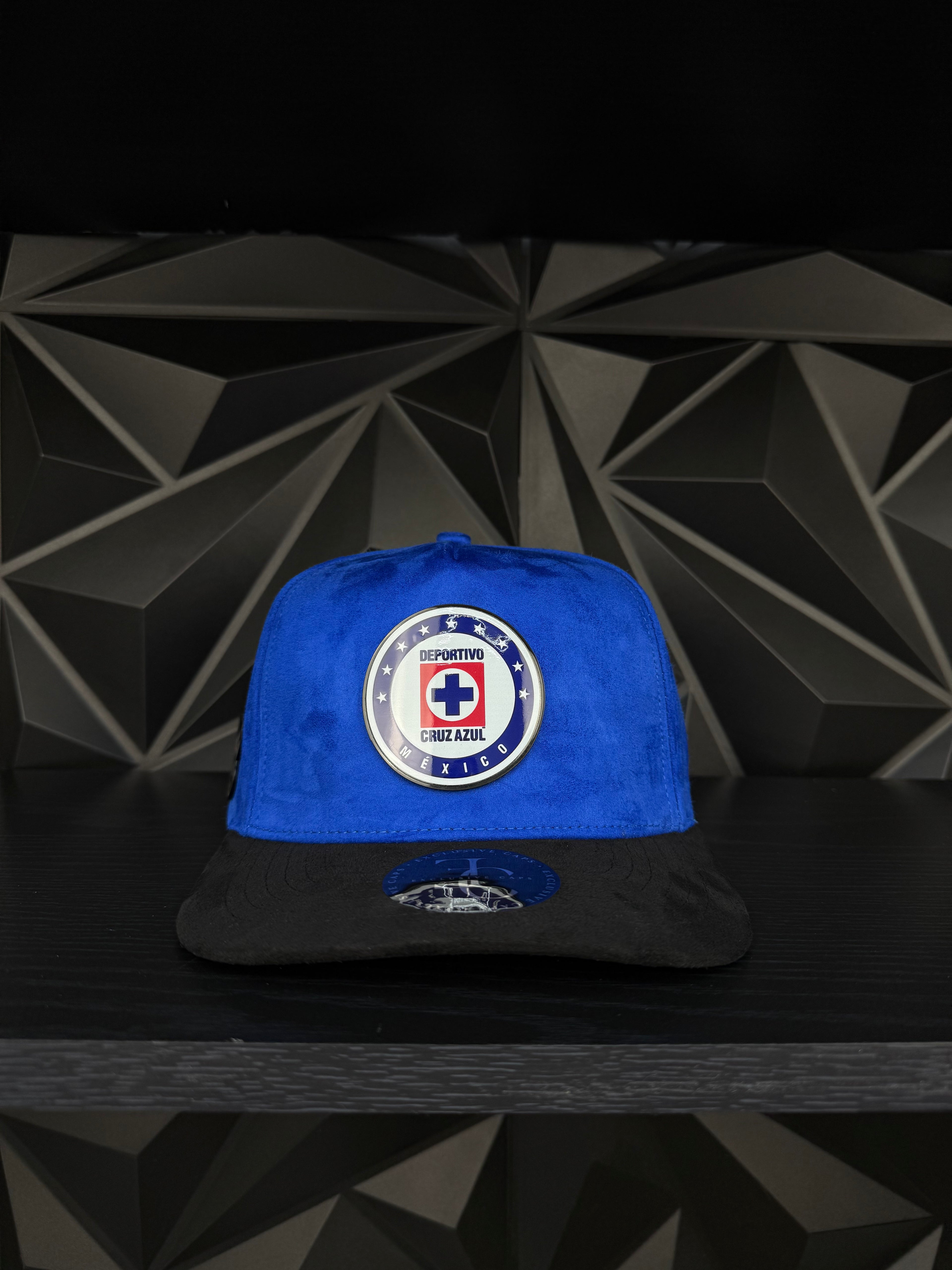 Cruz azul SnapBack hat-Blue/Black Suede