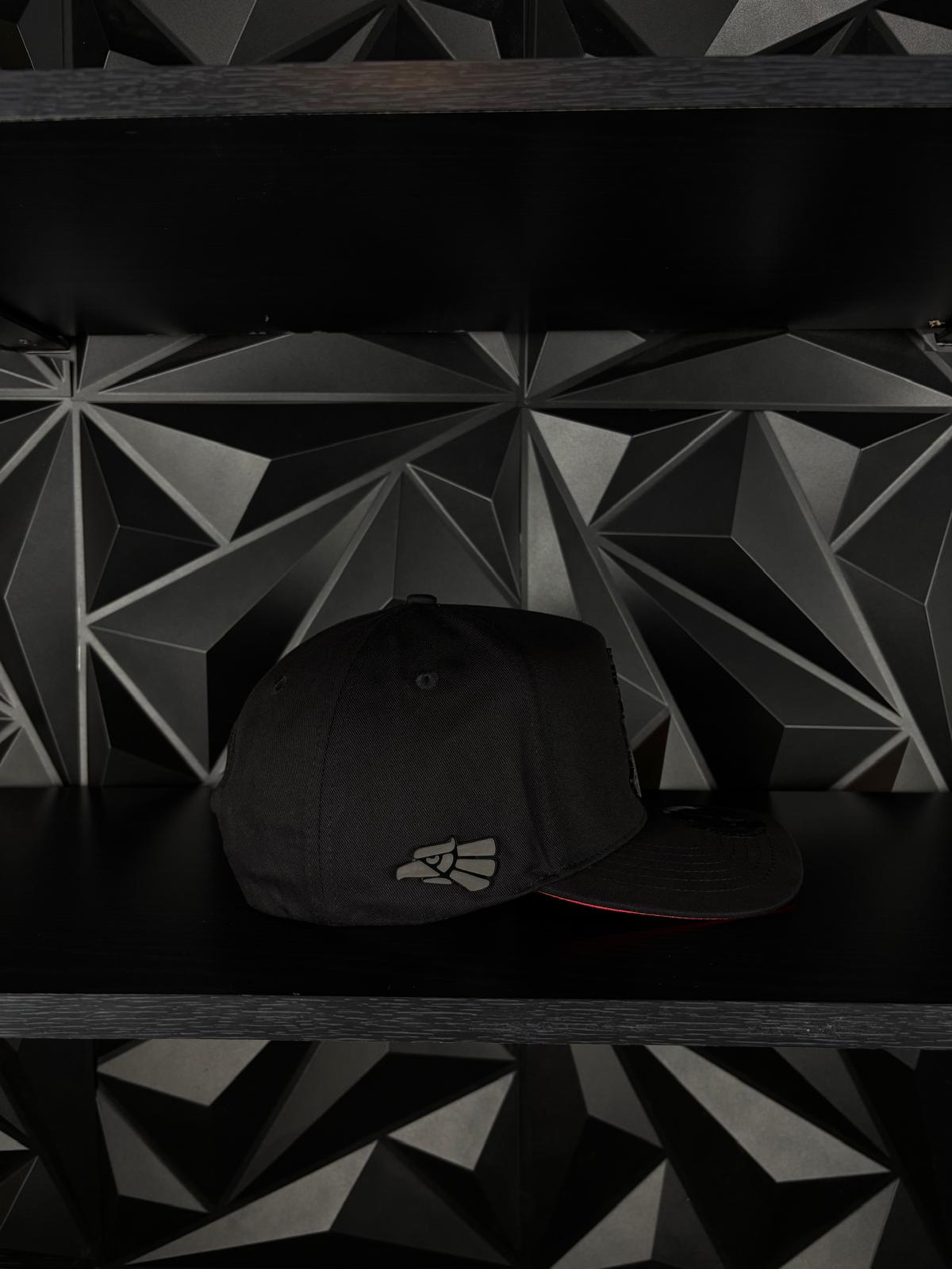 Puebla México estado SnapBack Hat-Black/Red Visor Cotton Cap