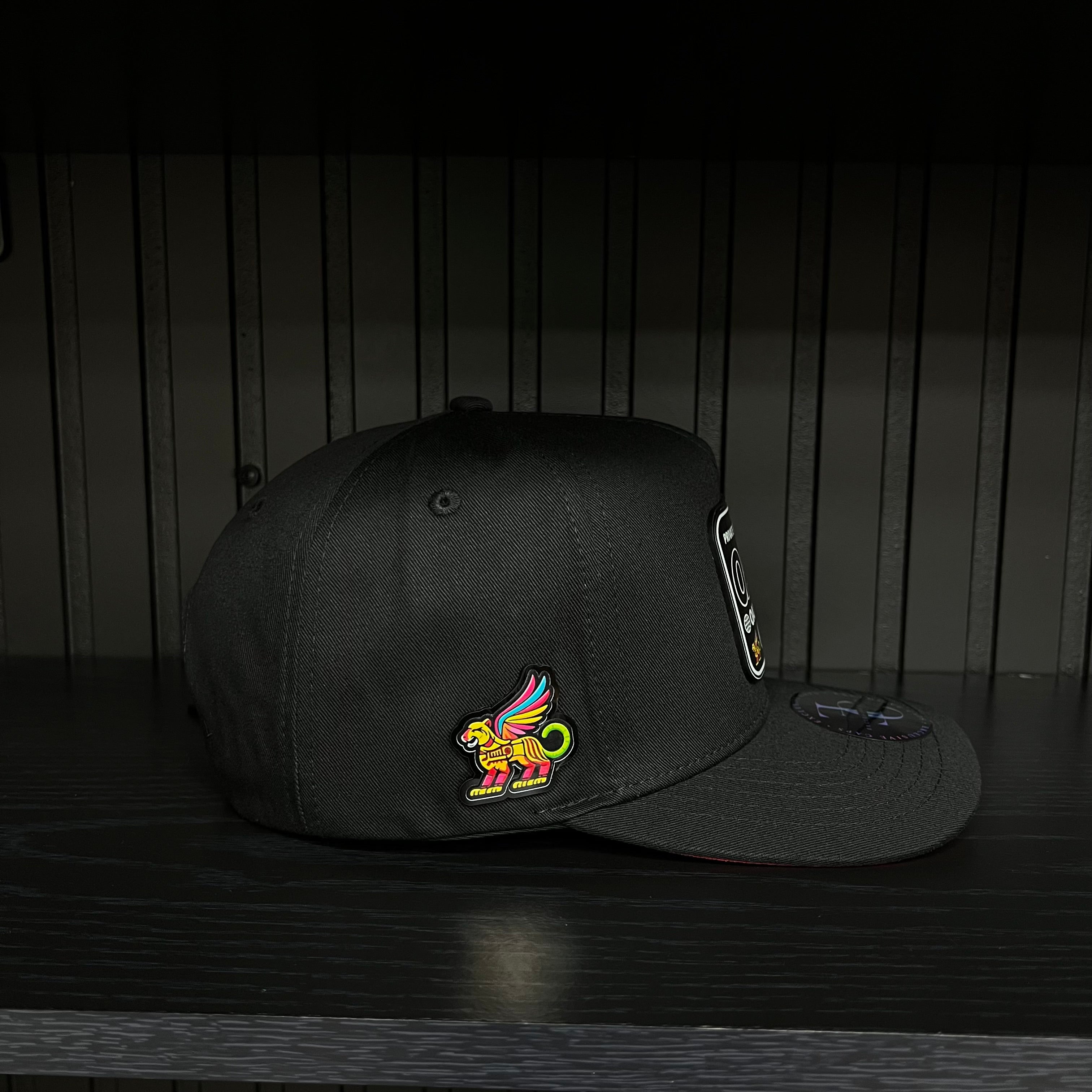 Exclusive Oaxaca Private Flight SnapBack Hat - Black/Red Cotton Cap