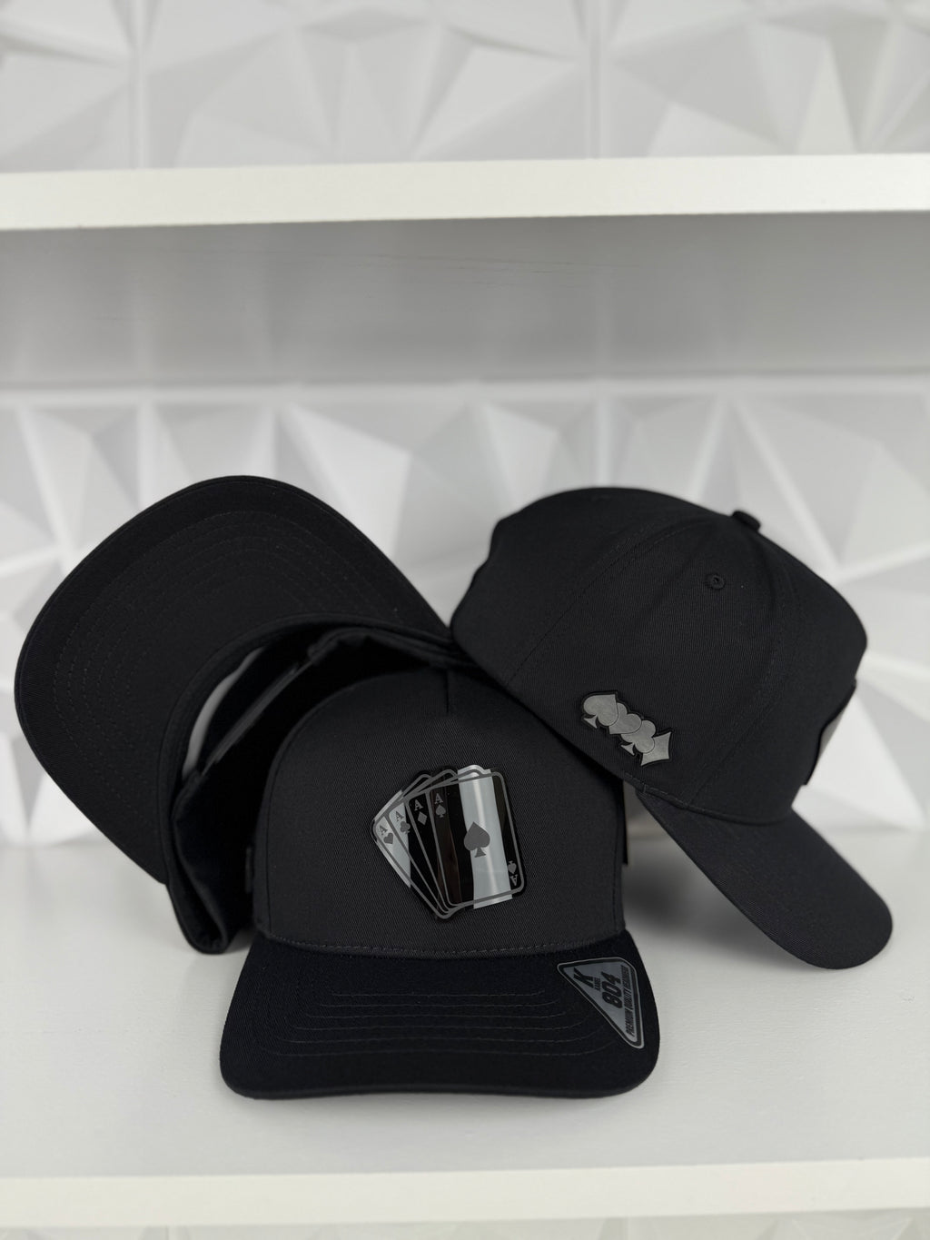 Poker Placa SnapBack Gorra- Negra