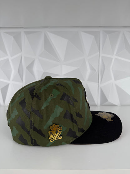 Mitotes Placa SnapBack gorra-verde camuflaje