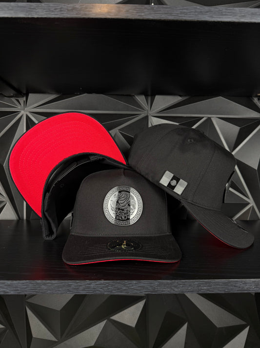 México plate SnapBack hat-black/red