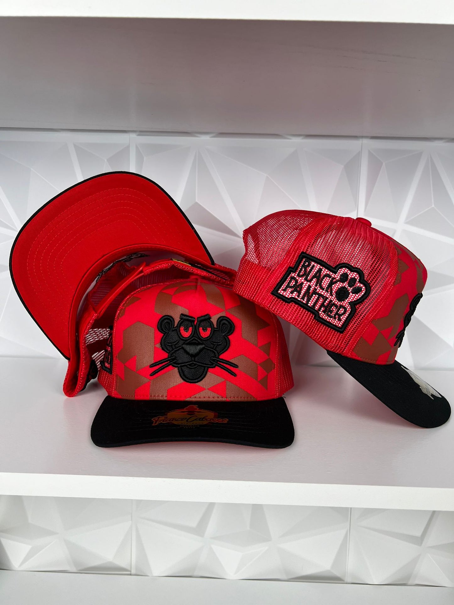 Black Panther Hat-Red camo