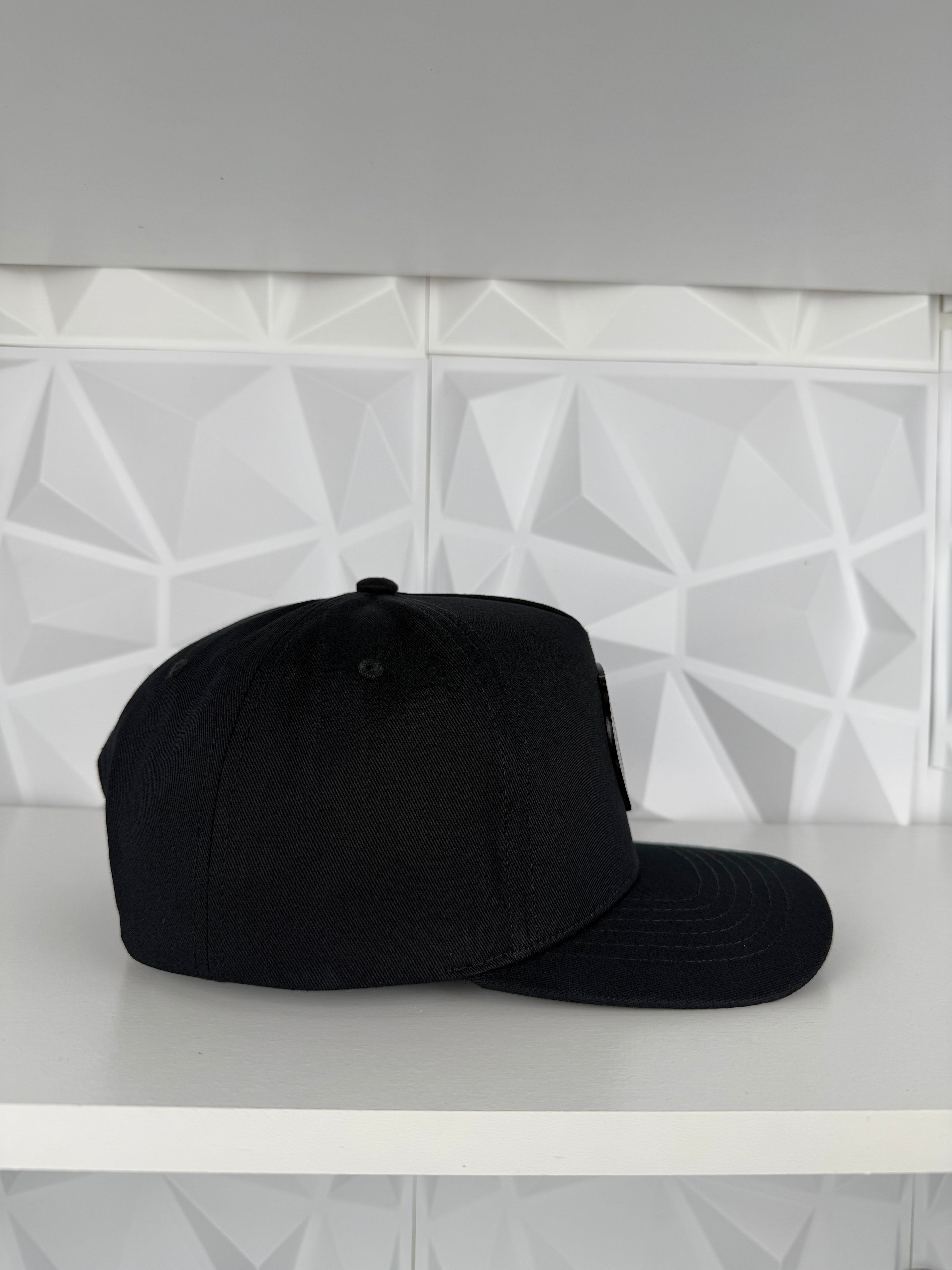 Búho Placa SnapBack Gorra-Negra