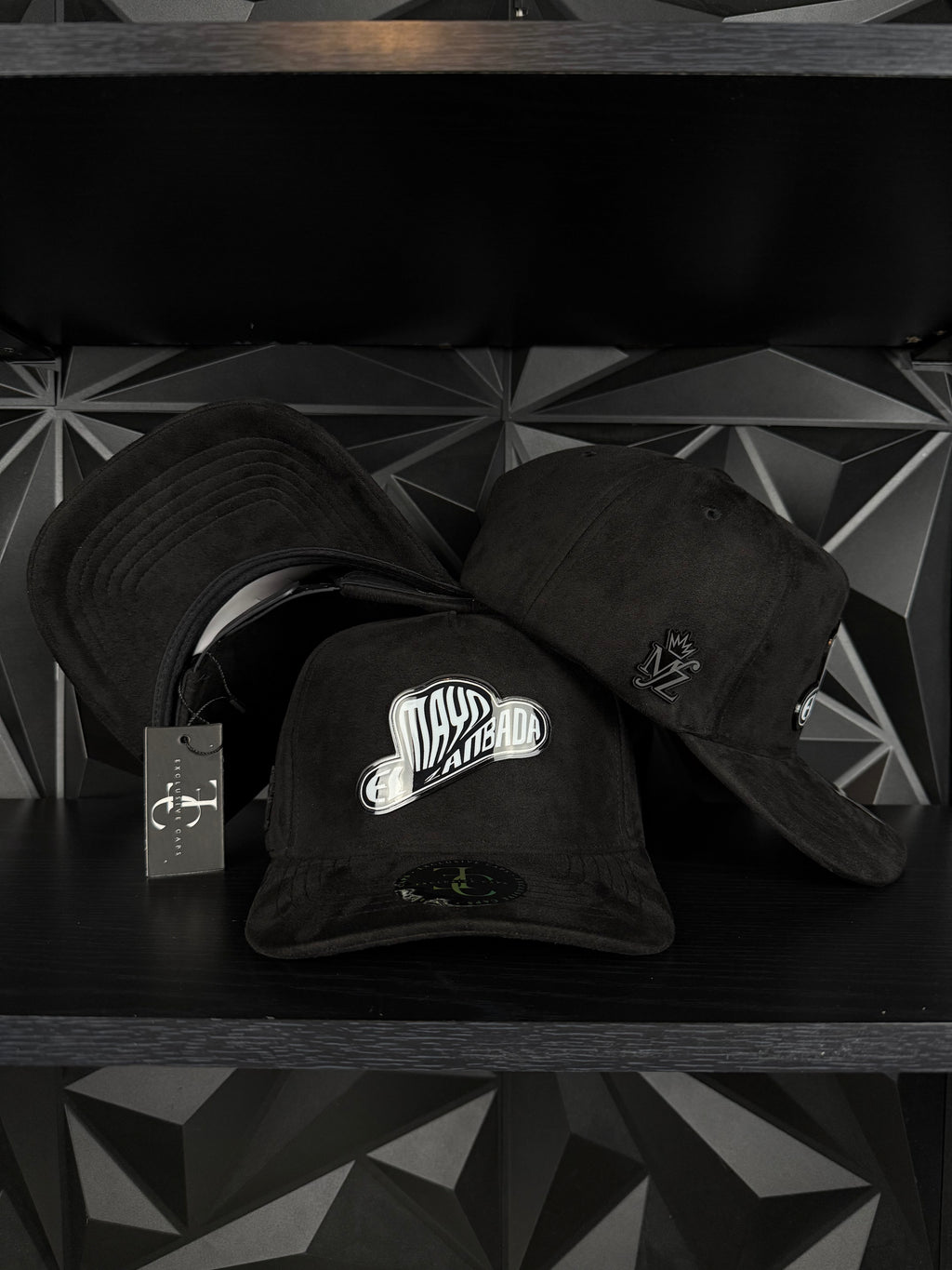 Black sombrero SnapBack hat-black suede